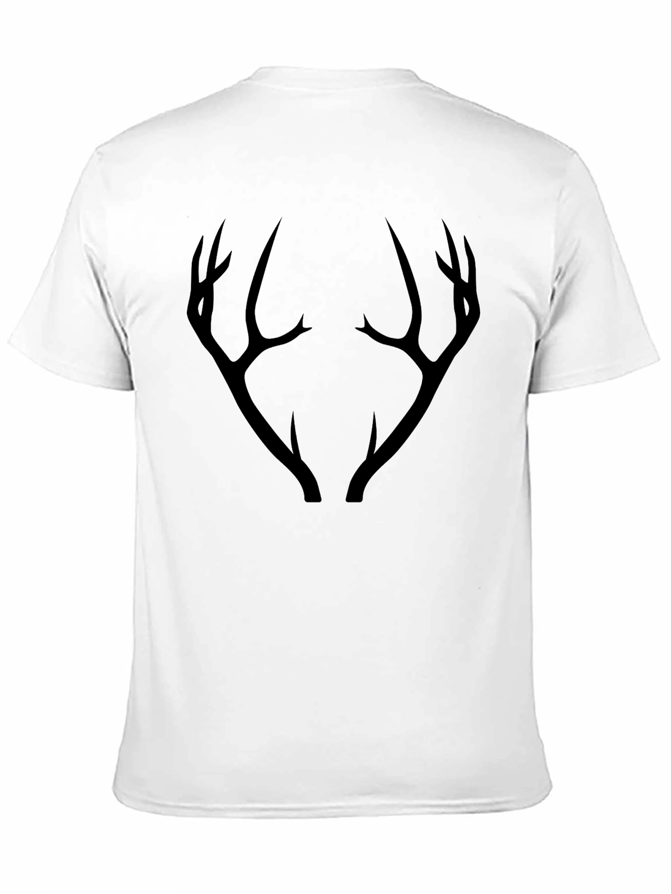 Mens Black T-Shirt with Antler Graphic