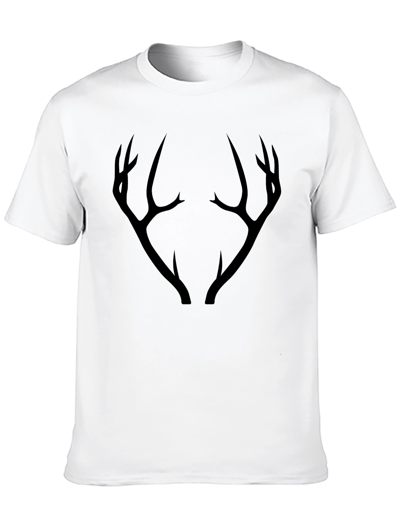 Mens Black T-Shirt with Antler Graphic