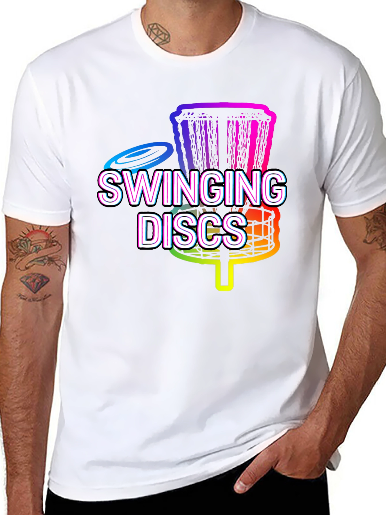 Swinging Discs T-Shirt - Disc Golf Graphic Tee