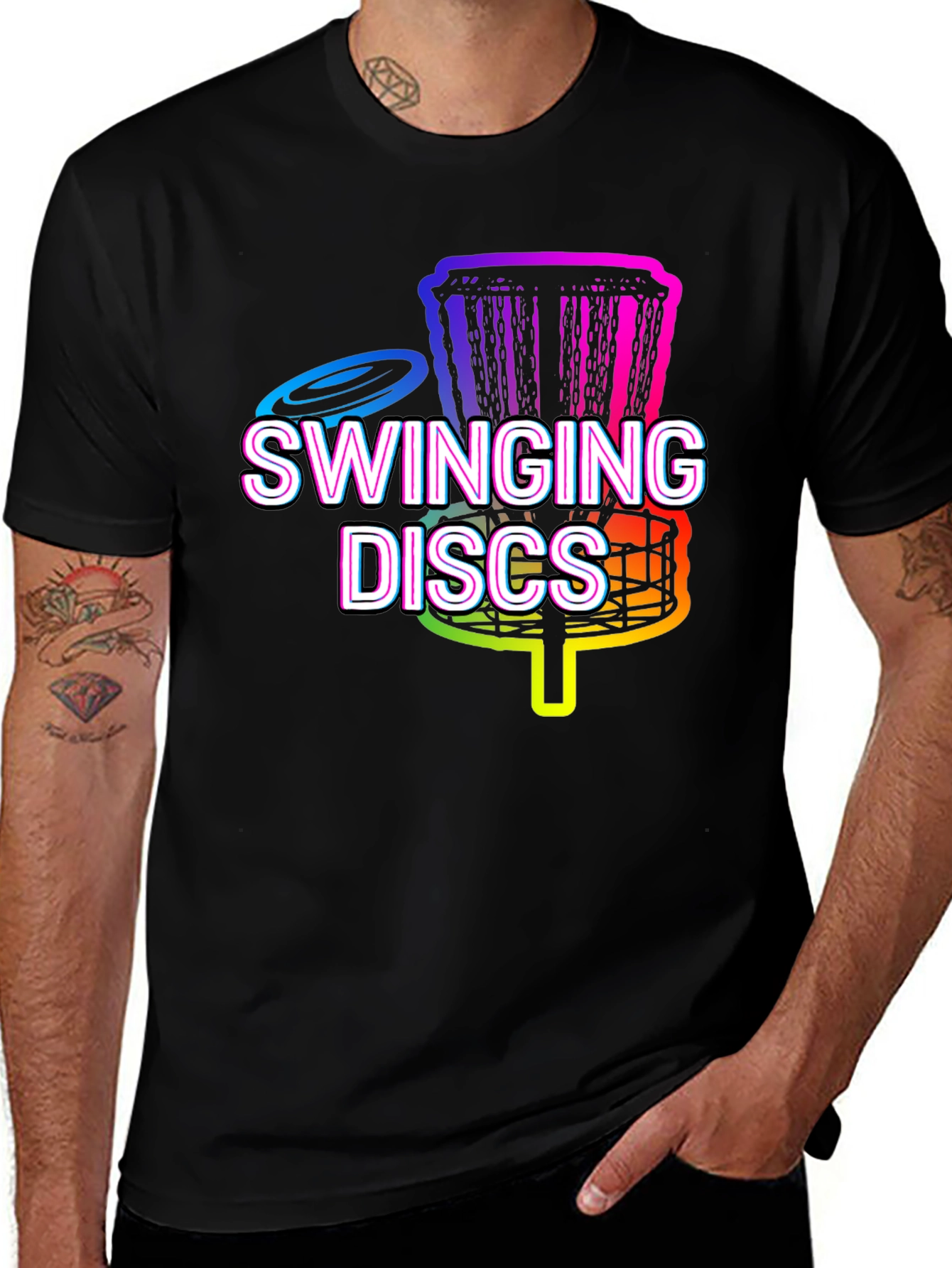 Swinging Discs T-Shirt - Disc Golf Graphic Tee