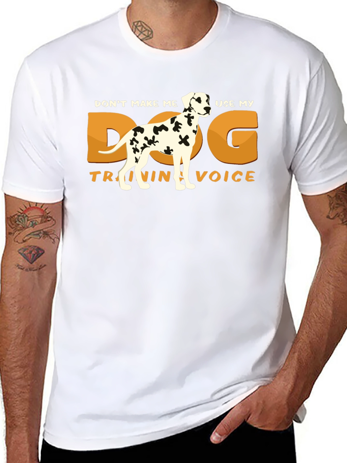 Dog Training Voice T-Shirt - Dalmatian Humor Tee