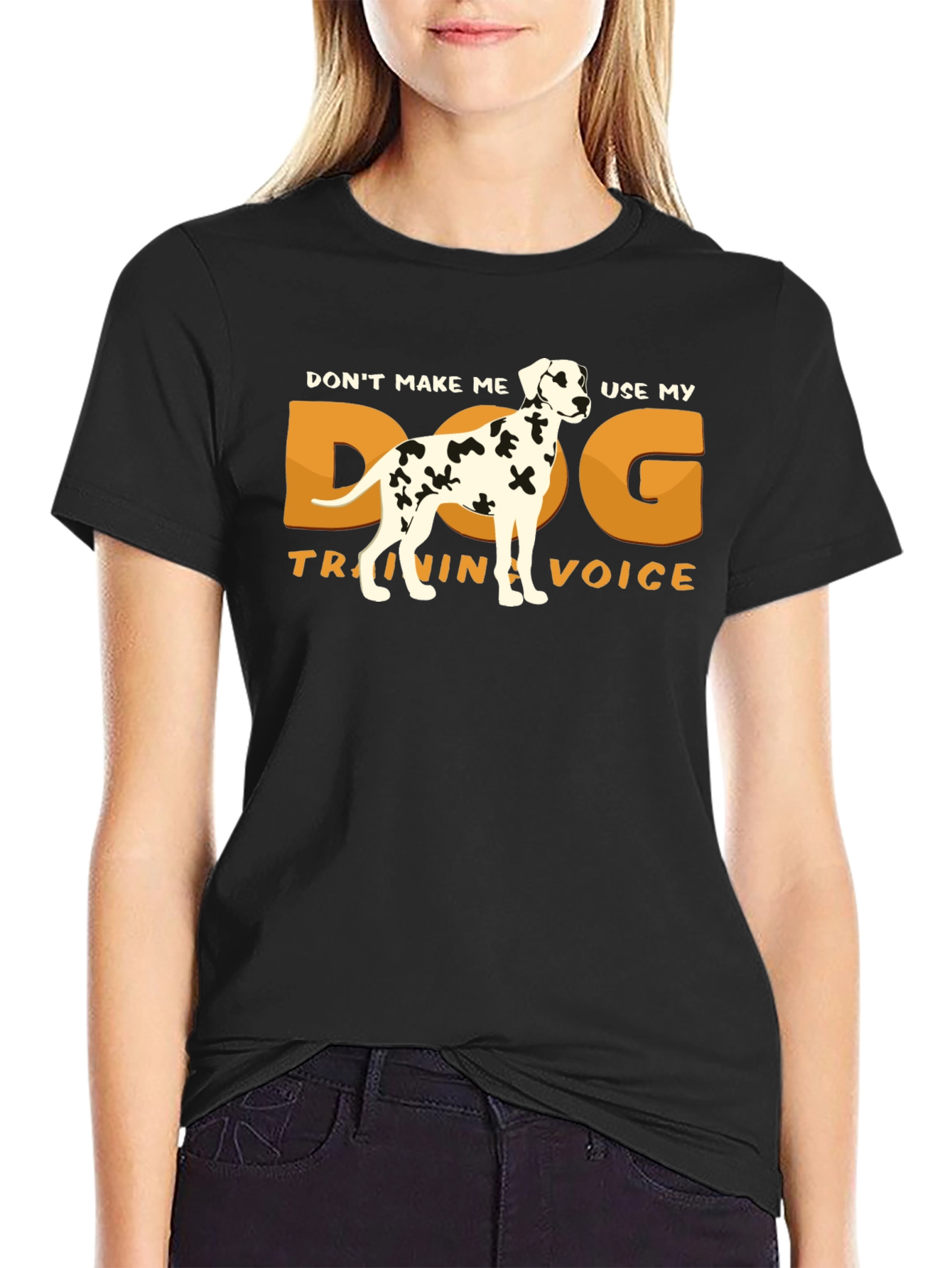 Dog Training Voice T-Shirt - Dalmatian Humor Tee