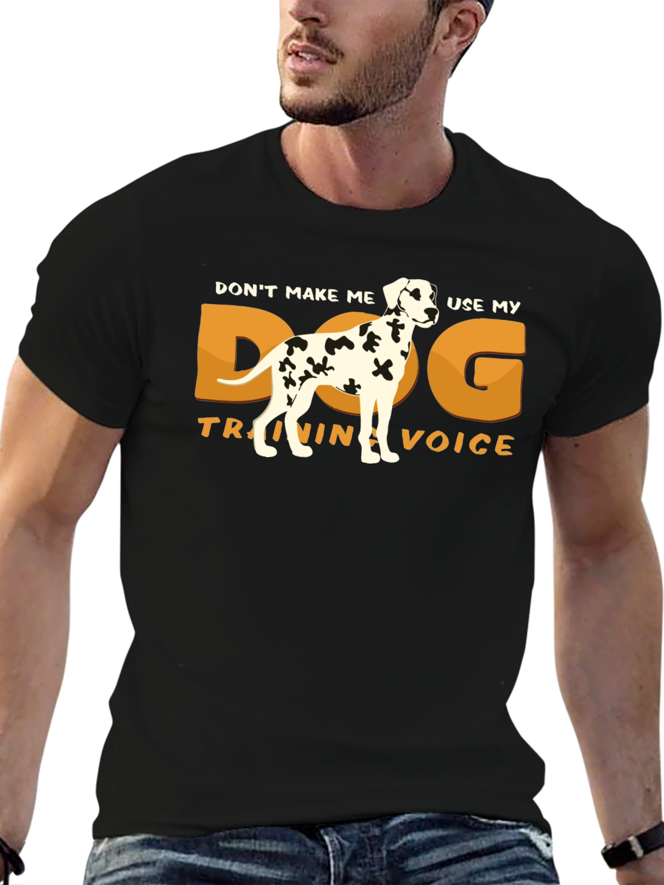 Dog Training Voice T-Shirt - Dalmatian Humor Tee