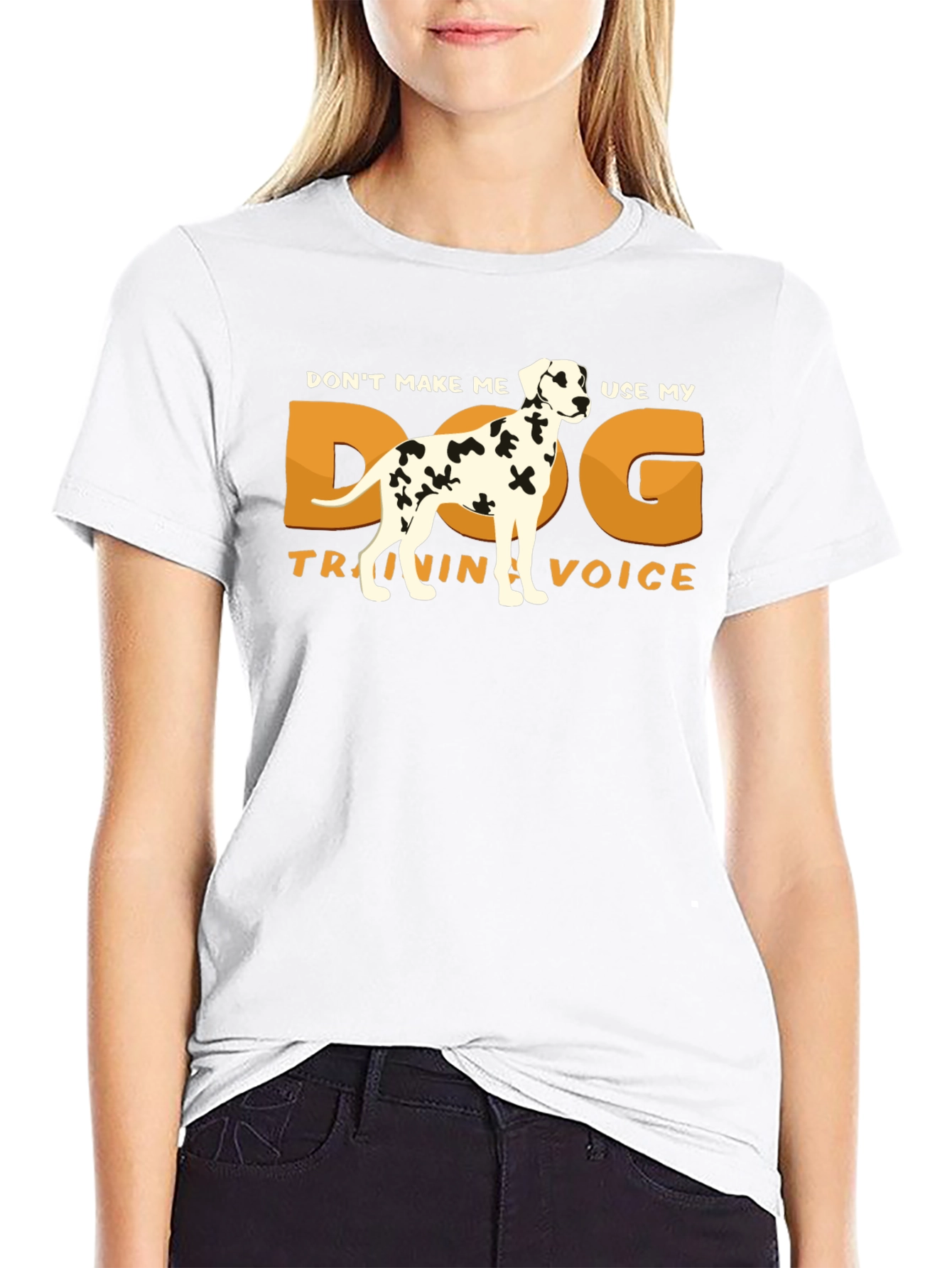 Dog Training Voice T-Shirt - Dalmatian Humor Tee