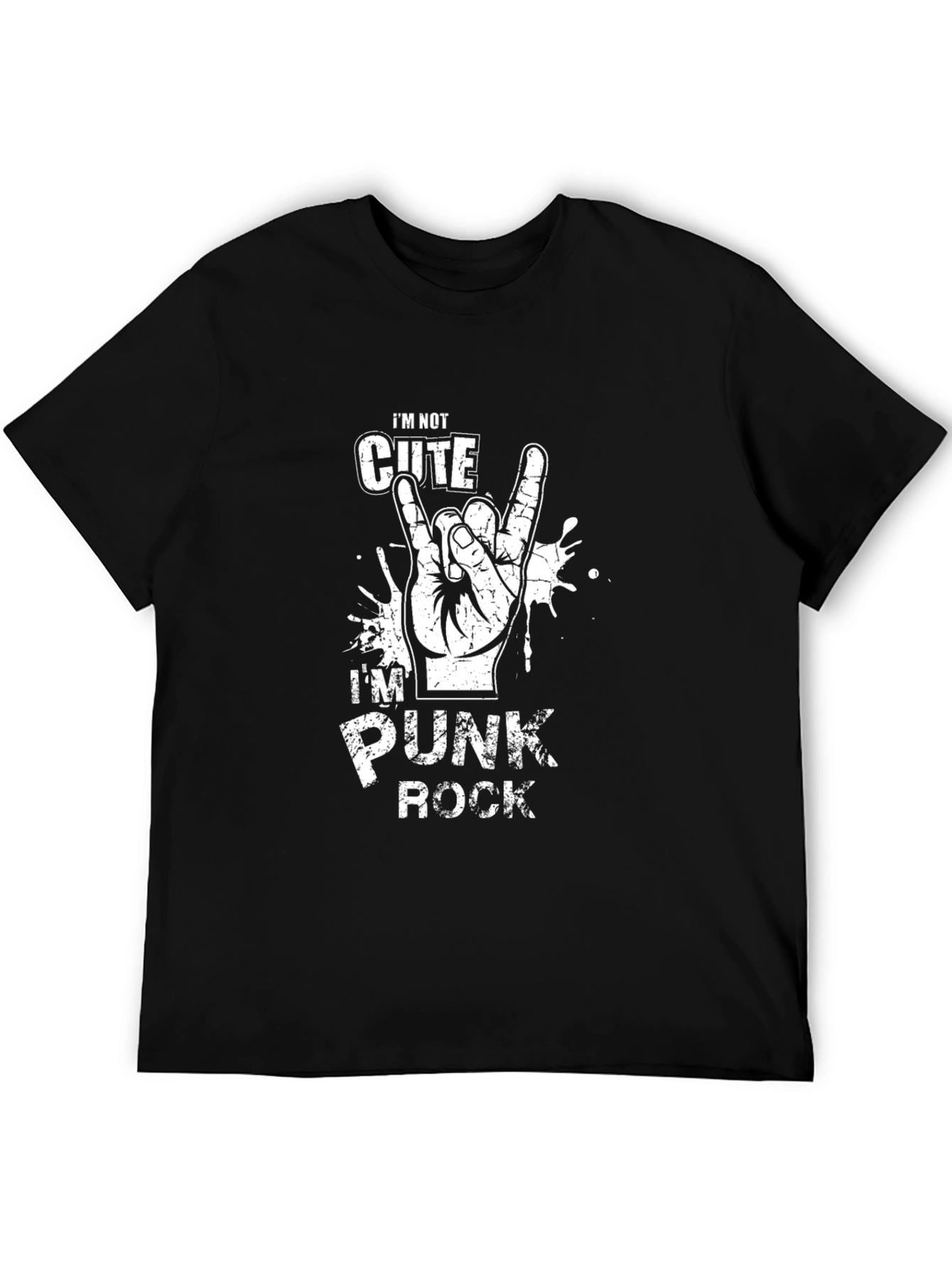 Im Not Cute Im Punk Rock Black T-Shirt