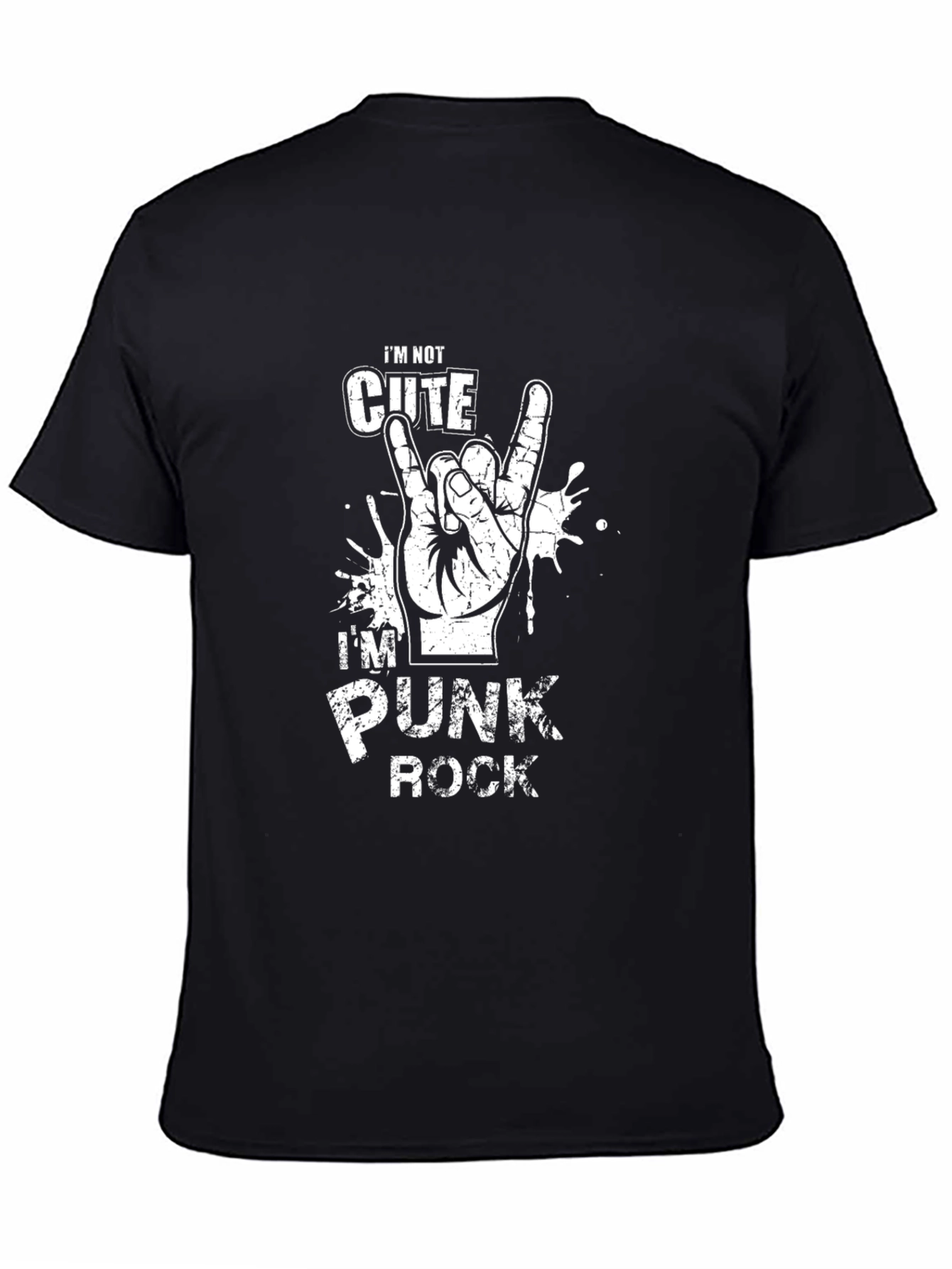 Im Not Cute Im Punk Rock Black T-Shirt