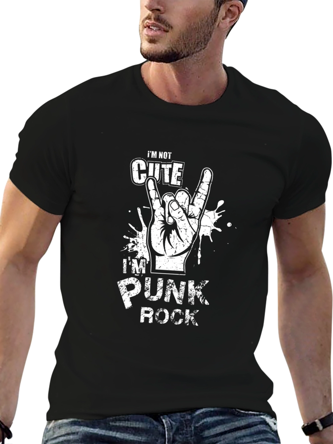 Im Not Cute Im Punk Rock Black T-Shirt