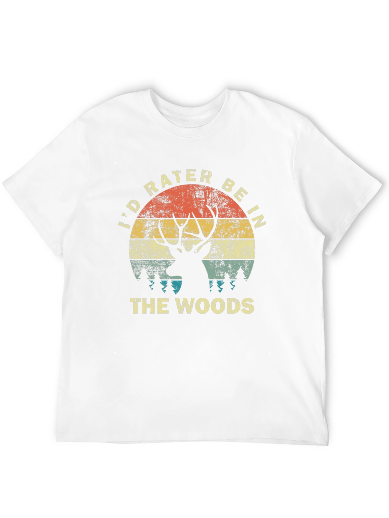 Id Rather Be In The Woods Black T-Shirt