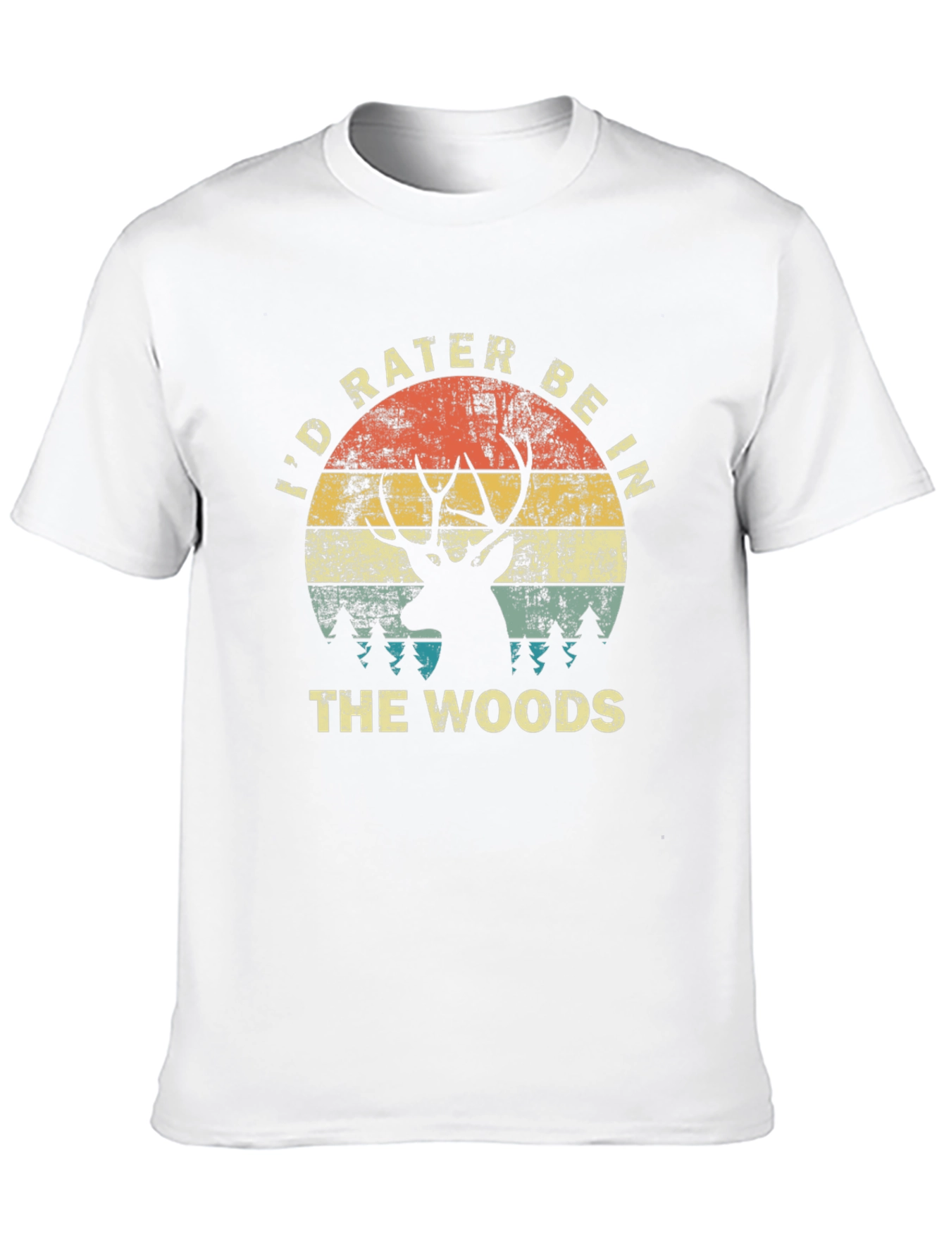 Id Rather Be In The Woods Black T-Shirt