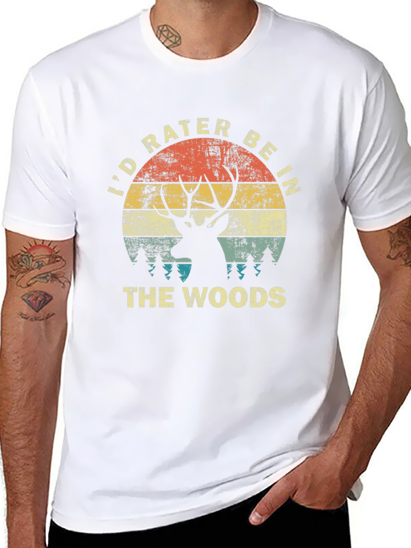 Id Rather Be In The Woods Black T-Shirt