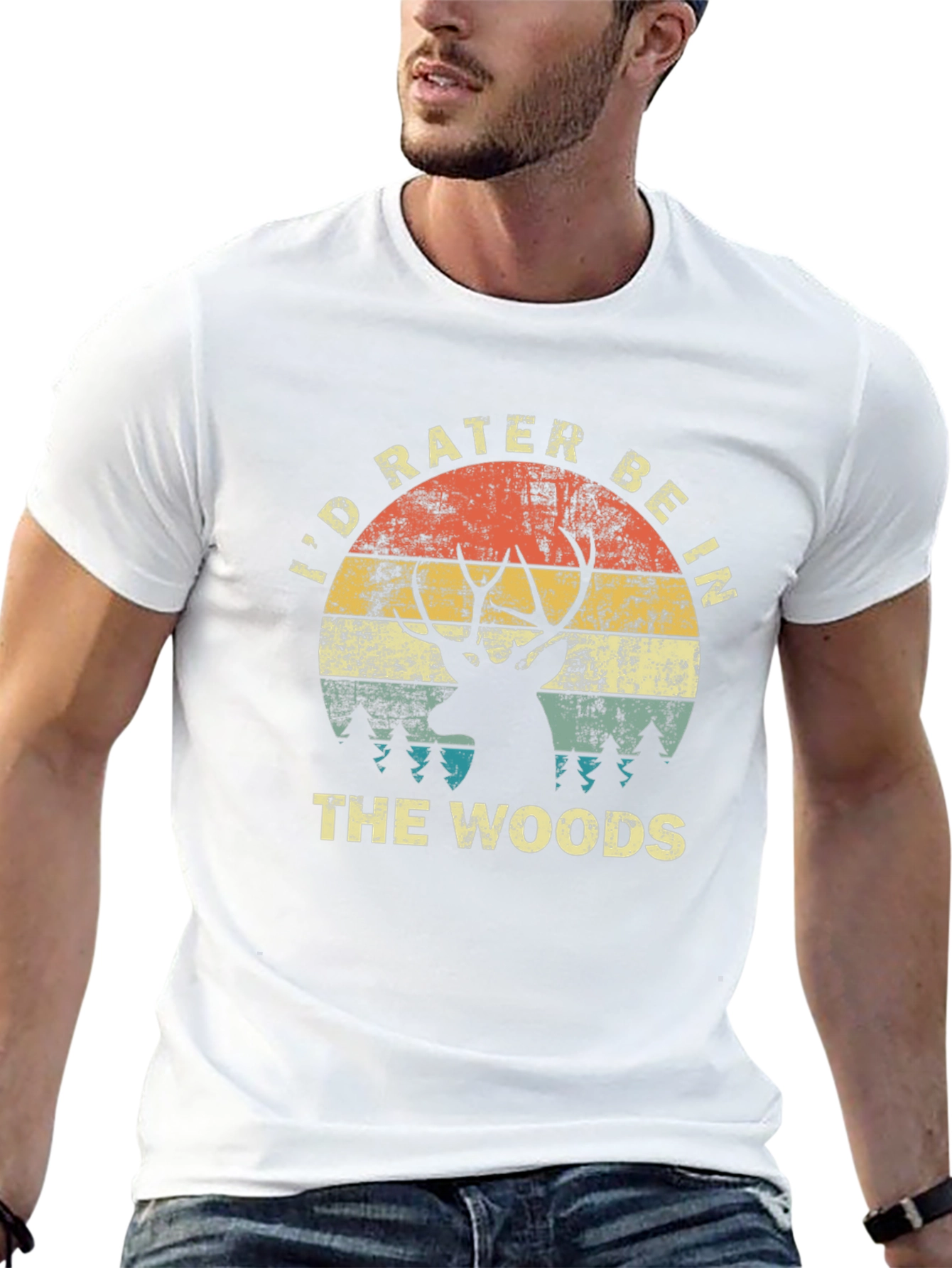 Id Rather Be In The Woods Black T-Shirt