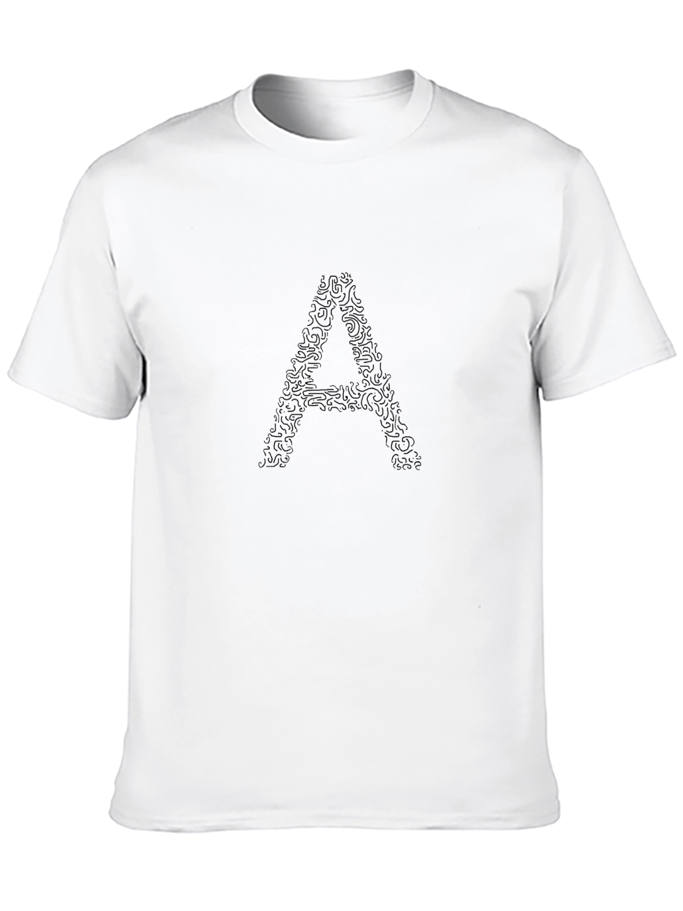 Abstract Initial A Black Tee