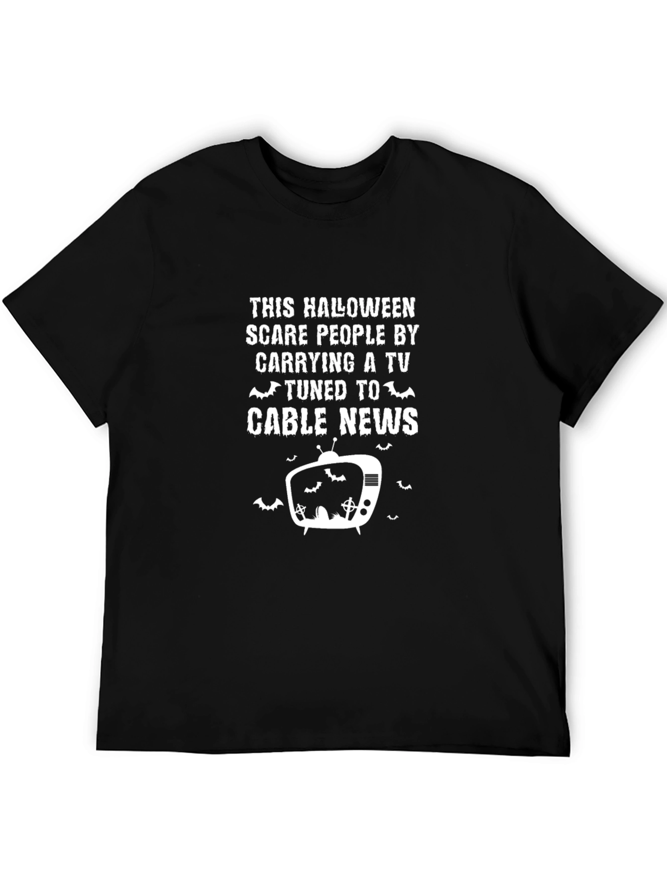 Halloween Scary Cable News TV Graphic Tee