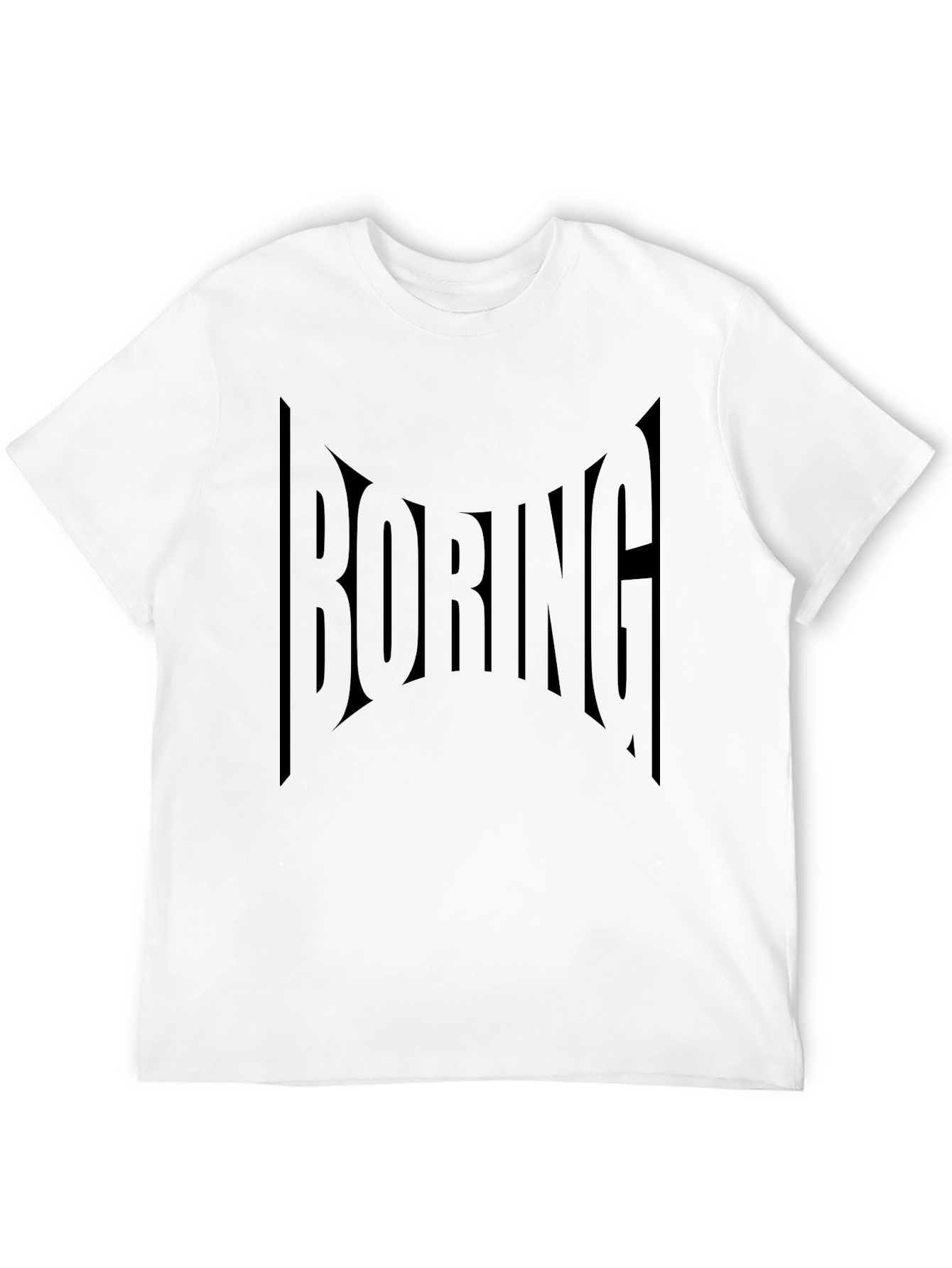 Boring Graphic Tee - Black Casual T-Shirt