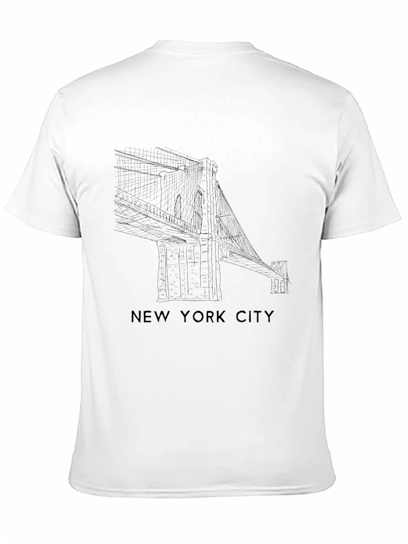 New York City Bridge Graphic Black T-Shirt