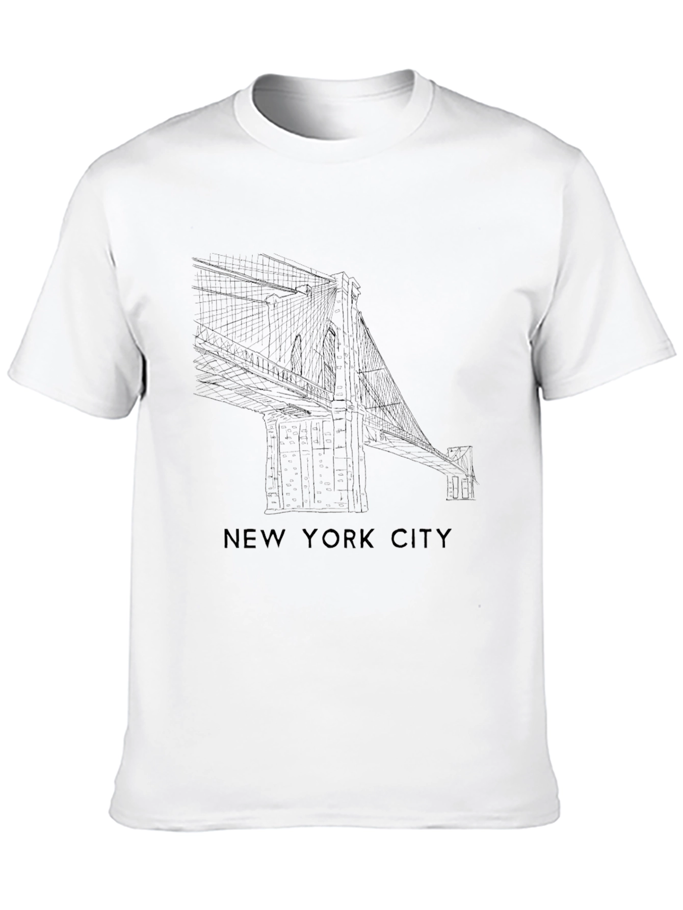 New York City Bridge Graphic Black T-Shirt