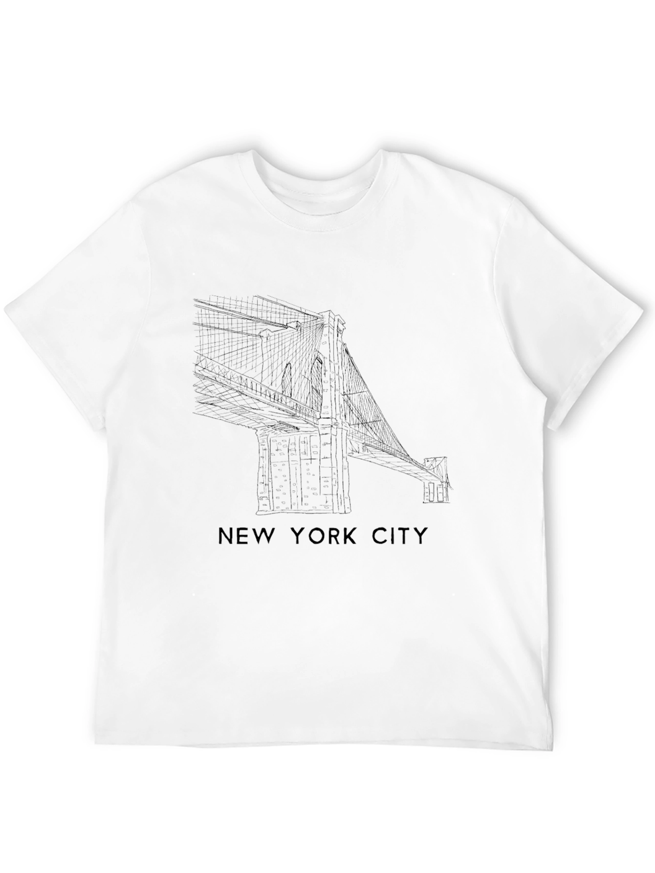 New York City Bridge Graphic Black T-Shirt