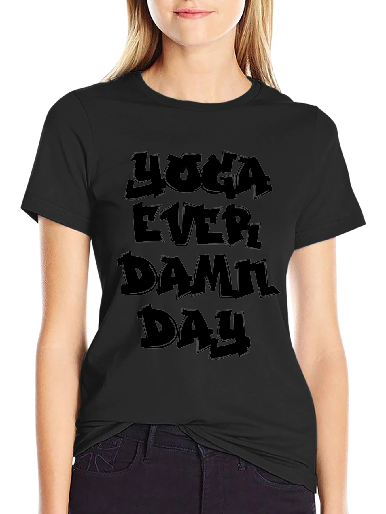 Yoga Every Damn Day - Black Graphic Tee