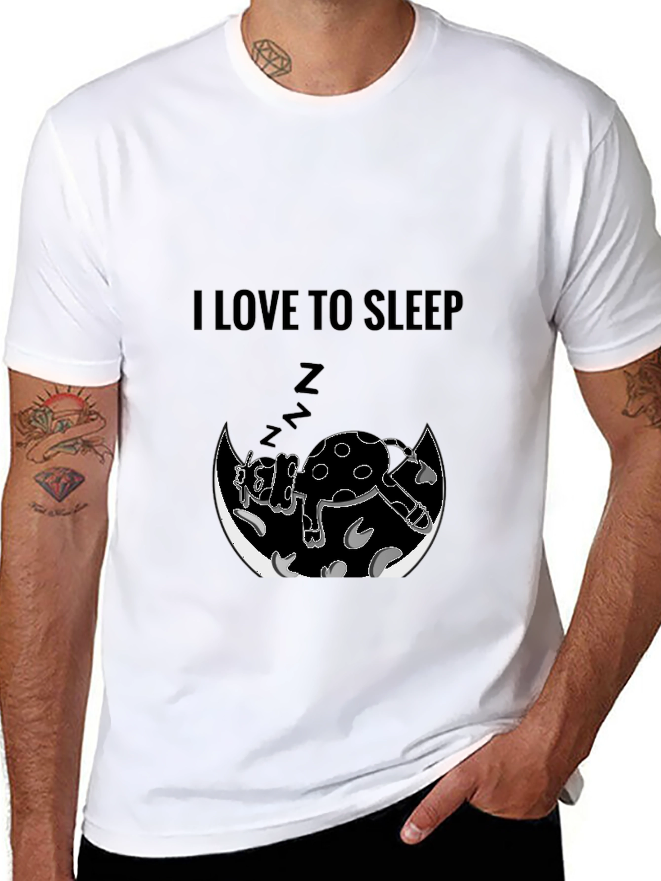 I Love to Sleep Cow Graphic Tee