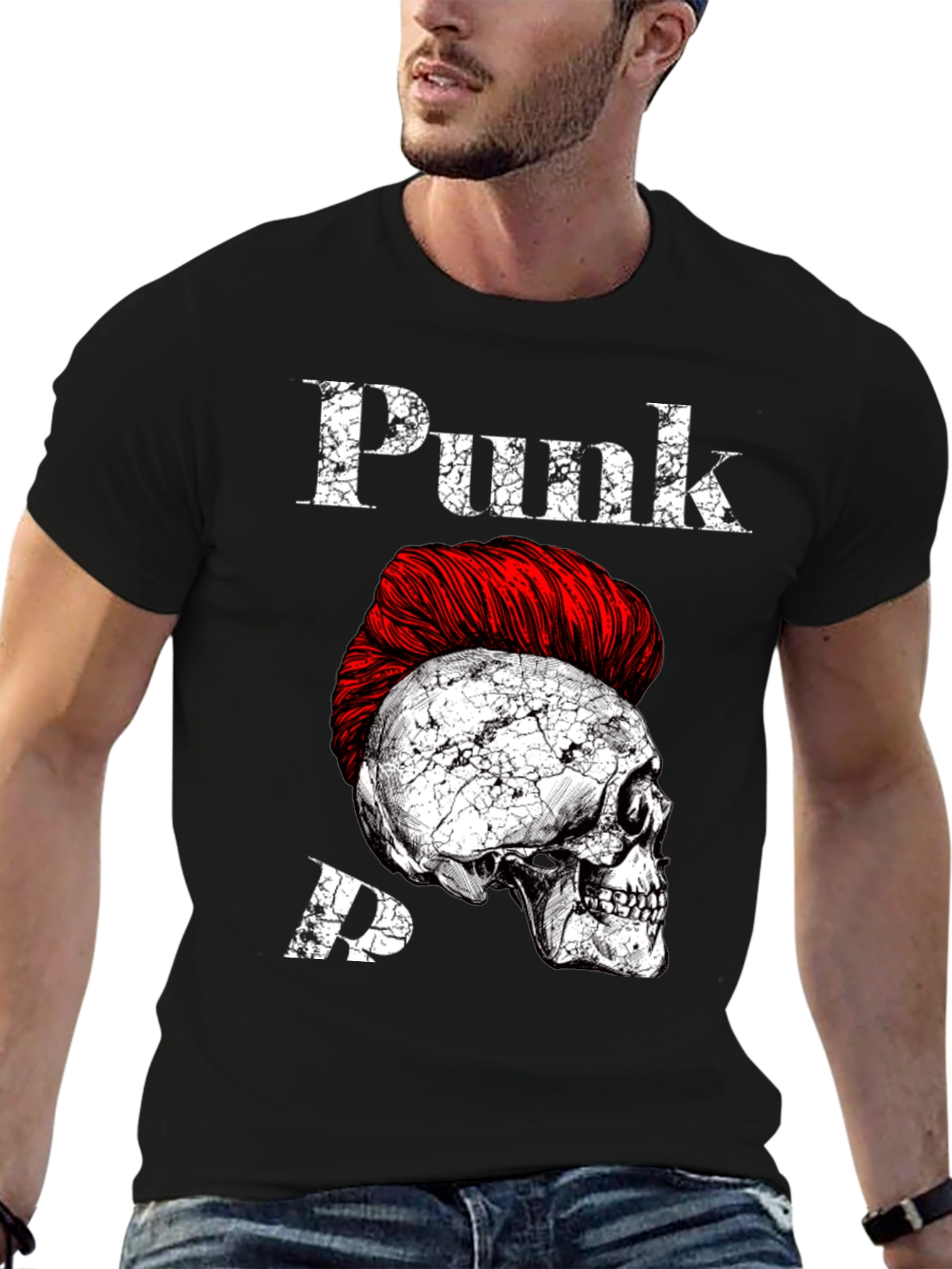 Punk Skull Graphic Tee - Edgy Style