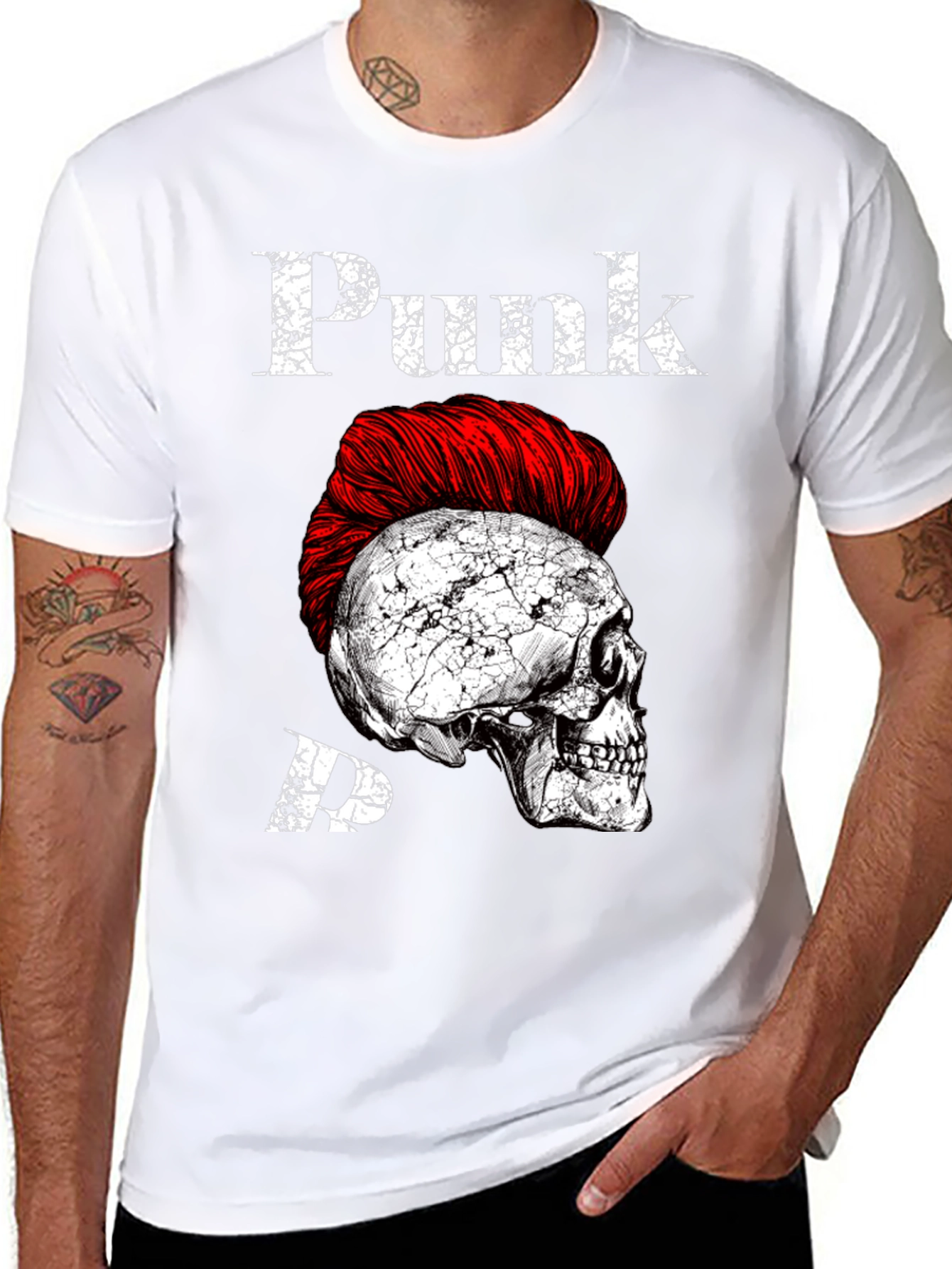 Punk Skull Graphic Tee - Edgy Style