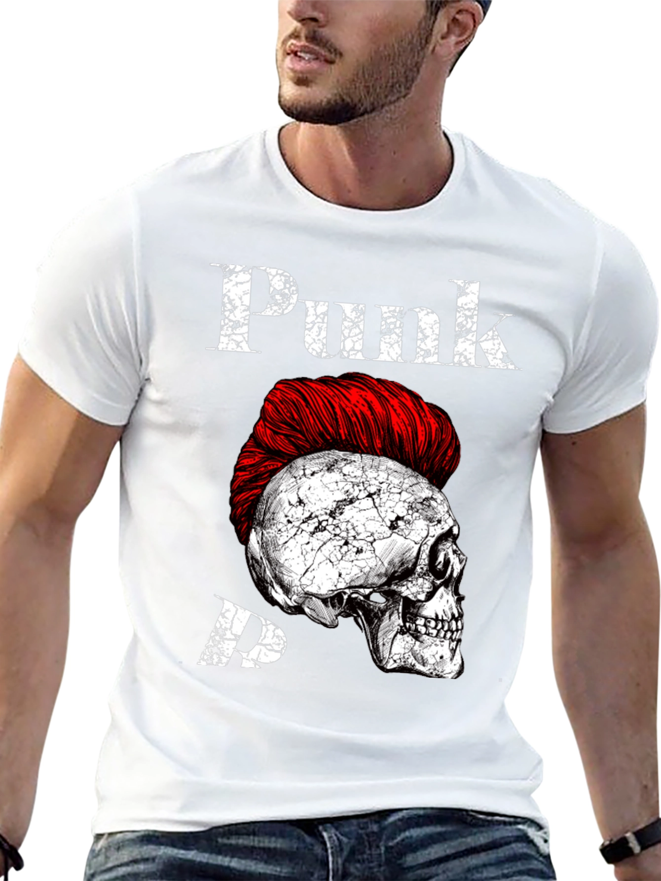 Punk Skull Graphic Tee - Edgy Style