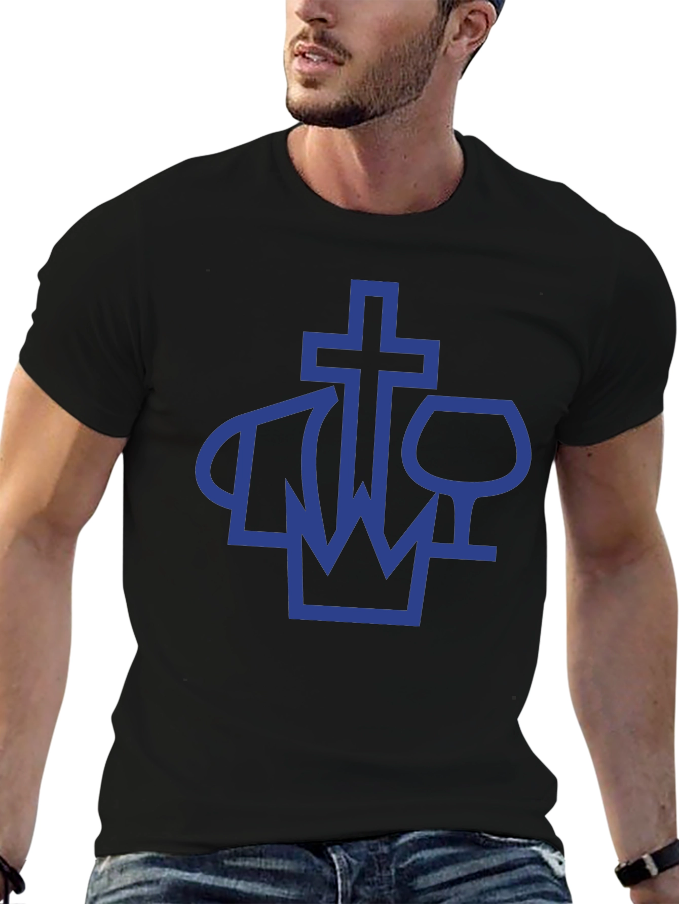 Crown Cross and Wine Glass T-Shirt