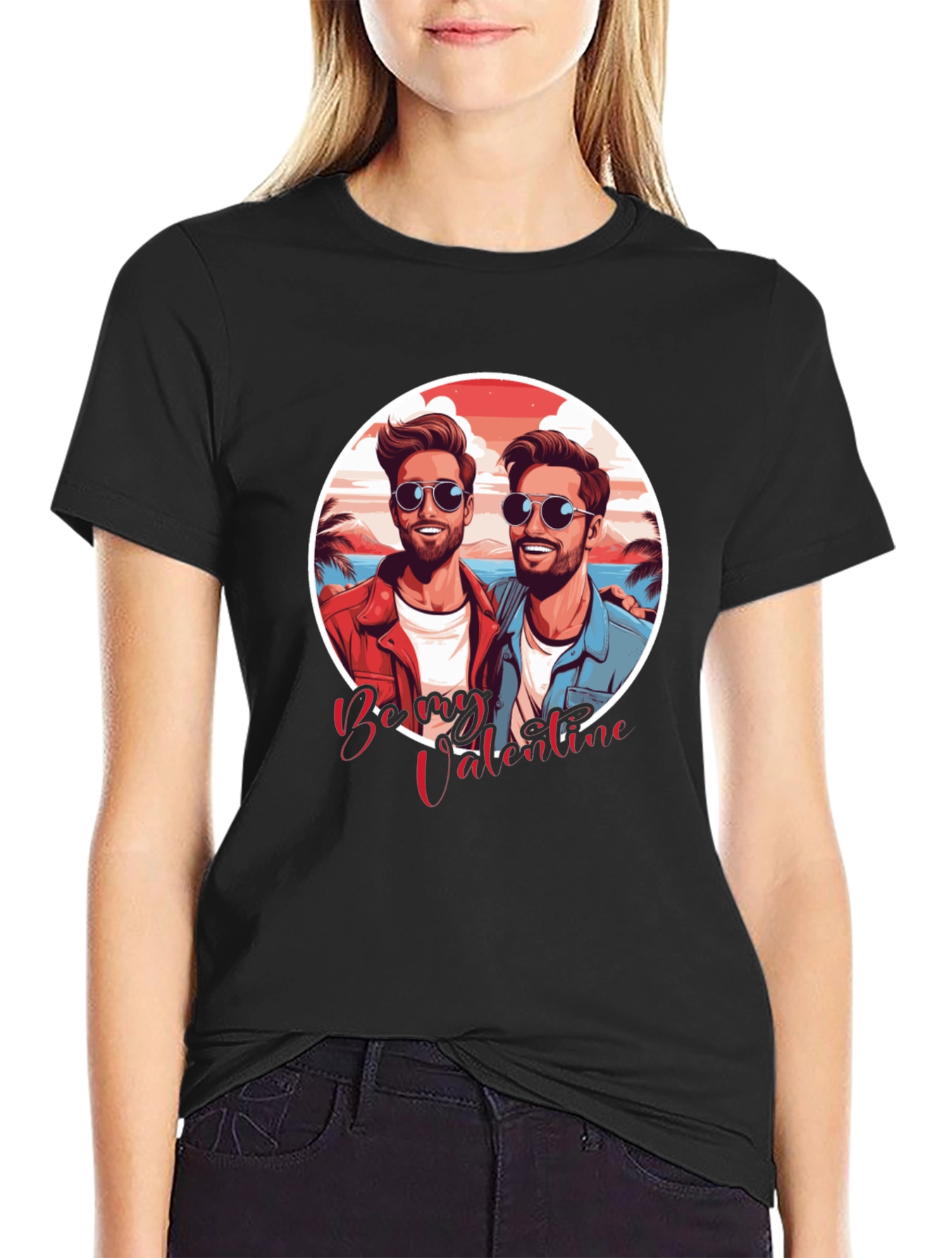 Being Valentine Graphic Black T-Shirt