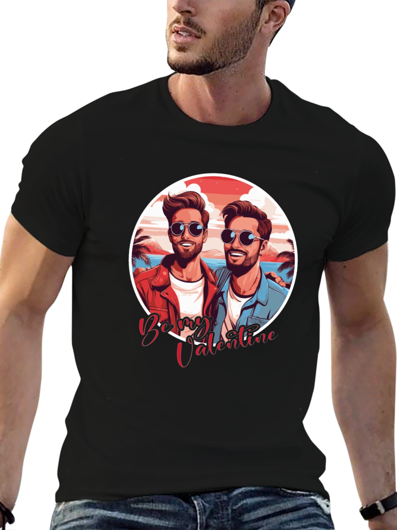Being Valentine Graphic Black T-Shirt