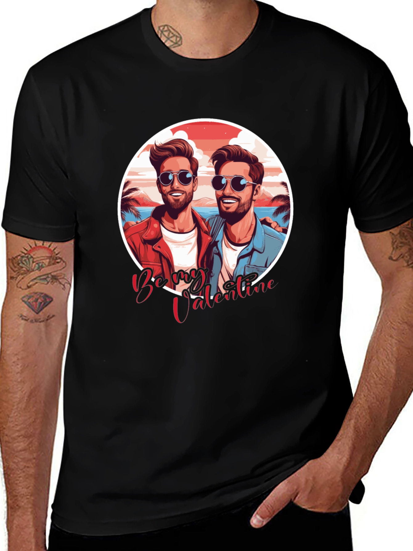 Being Valentine Graphic Black T-Shirt