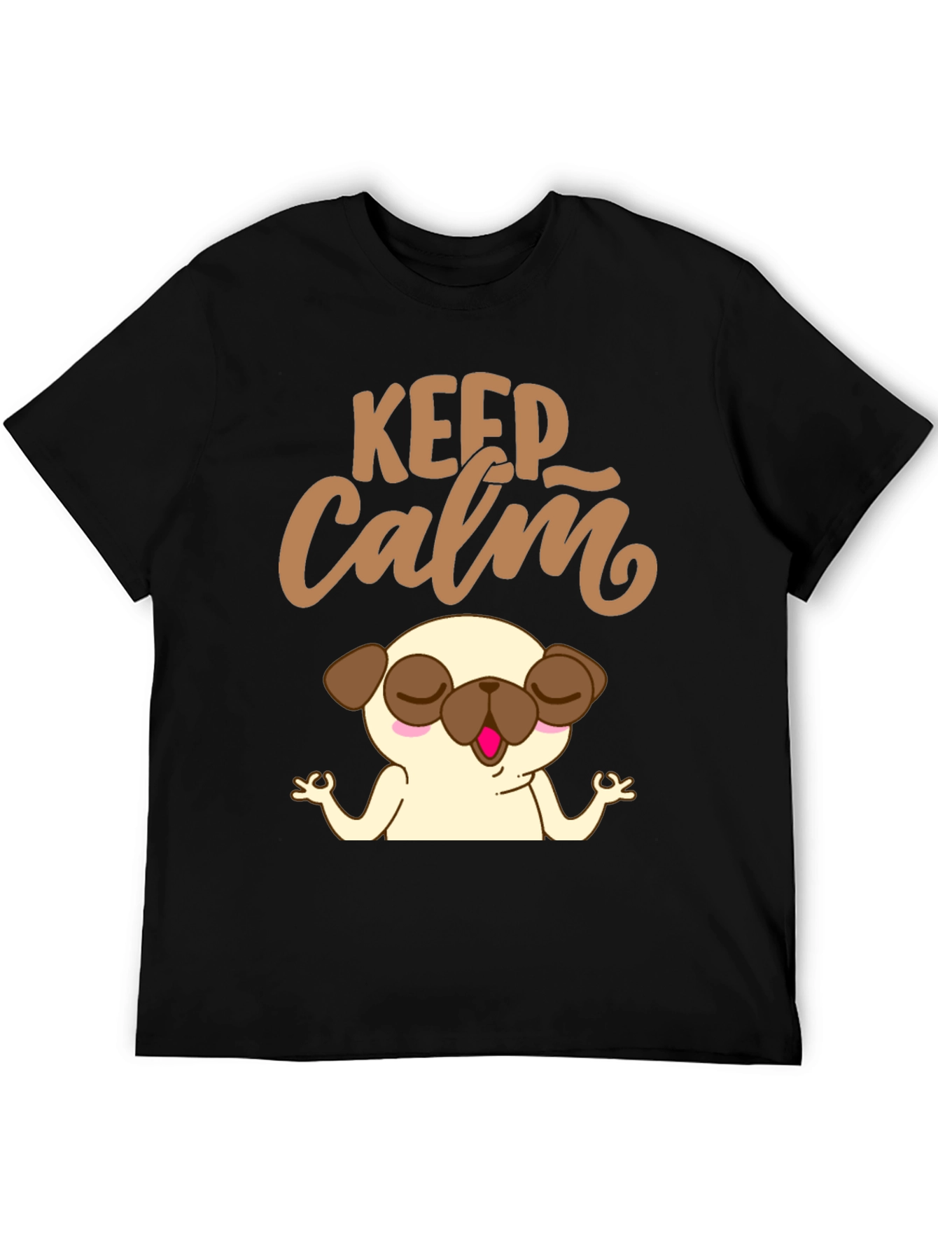 Keep Calm Pug Yoga T-Shirt - Relax & Meditate!