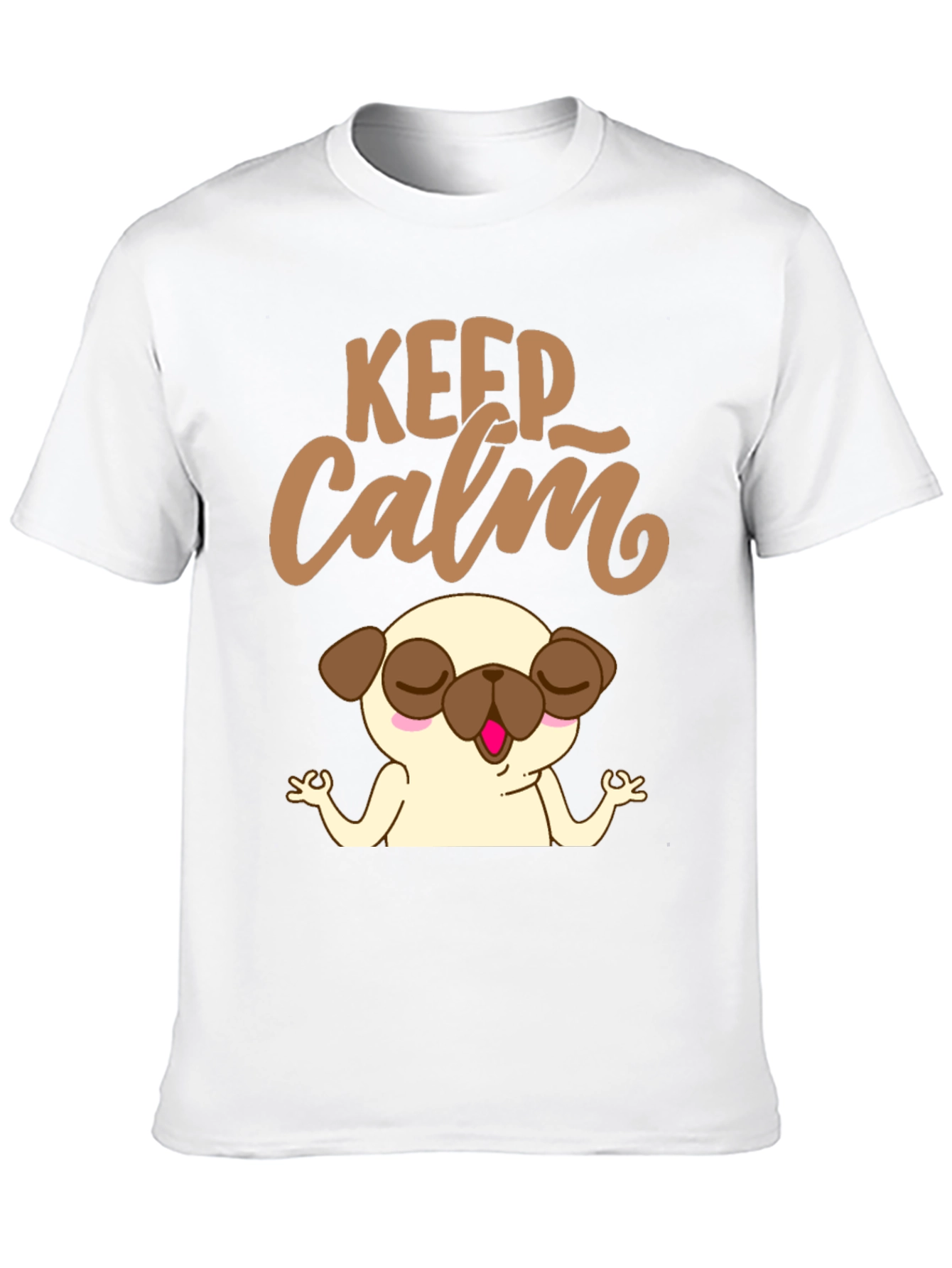 Keep Calm Pug Yoga T-Shirt - Relax & Meditate!