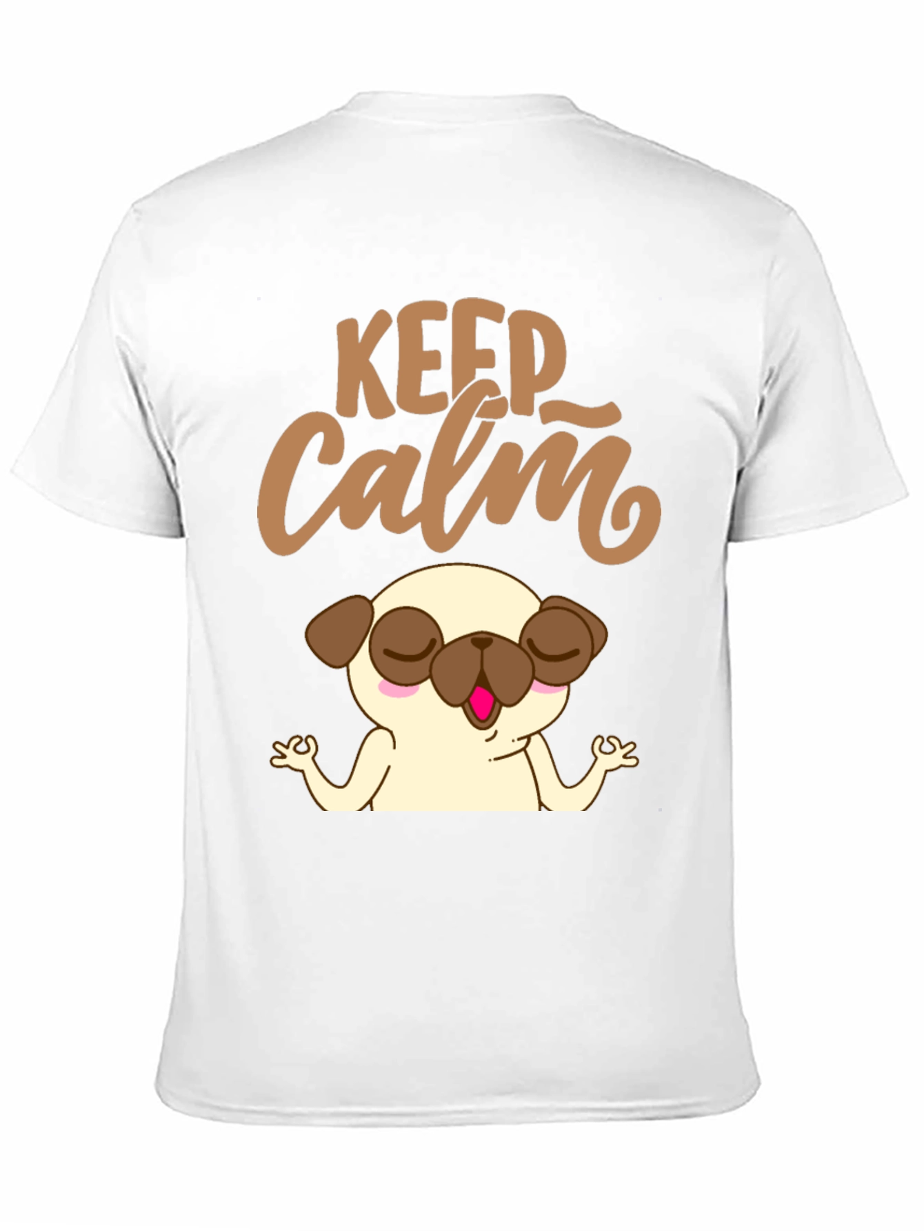 Keep Calm Pug Yoga T-Shirt - Relax & Meditate!