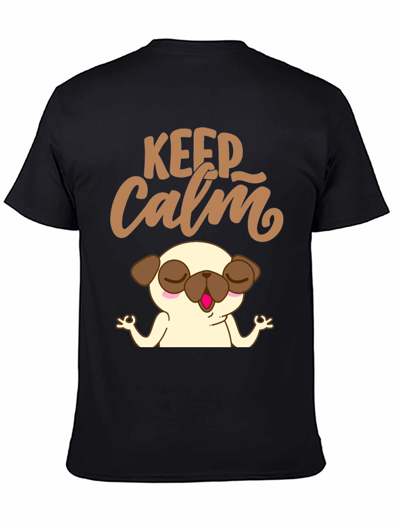 Keep Calm Pug Yoga T-Shirt - Relax & Meditate!