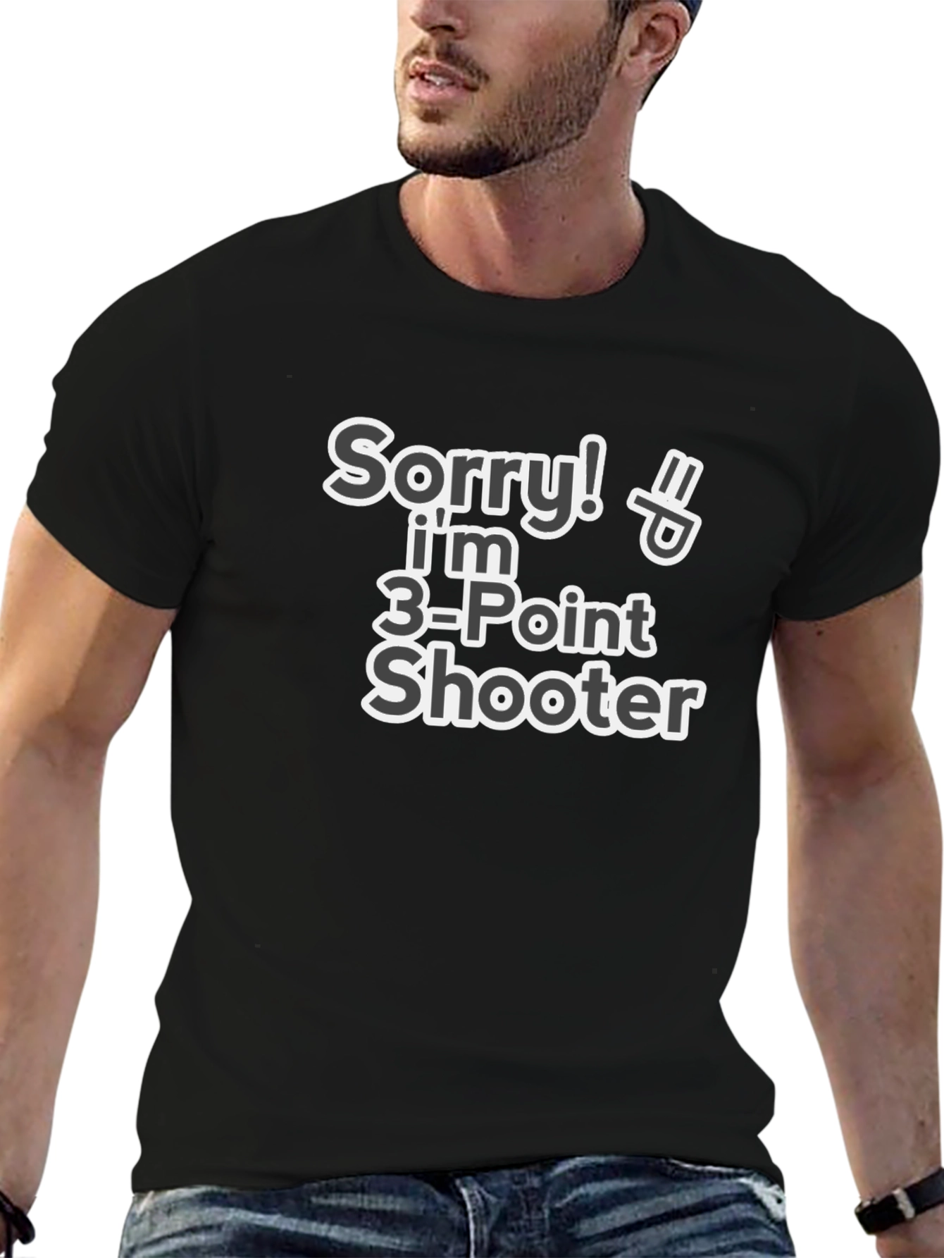 Sorry Im 3-Point Shooter Black T-Shirt