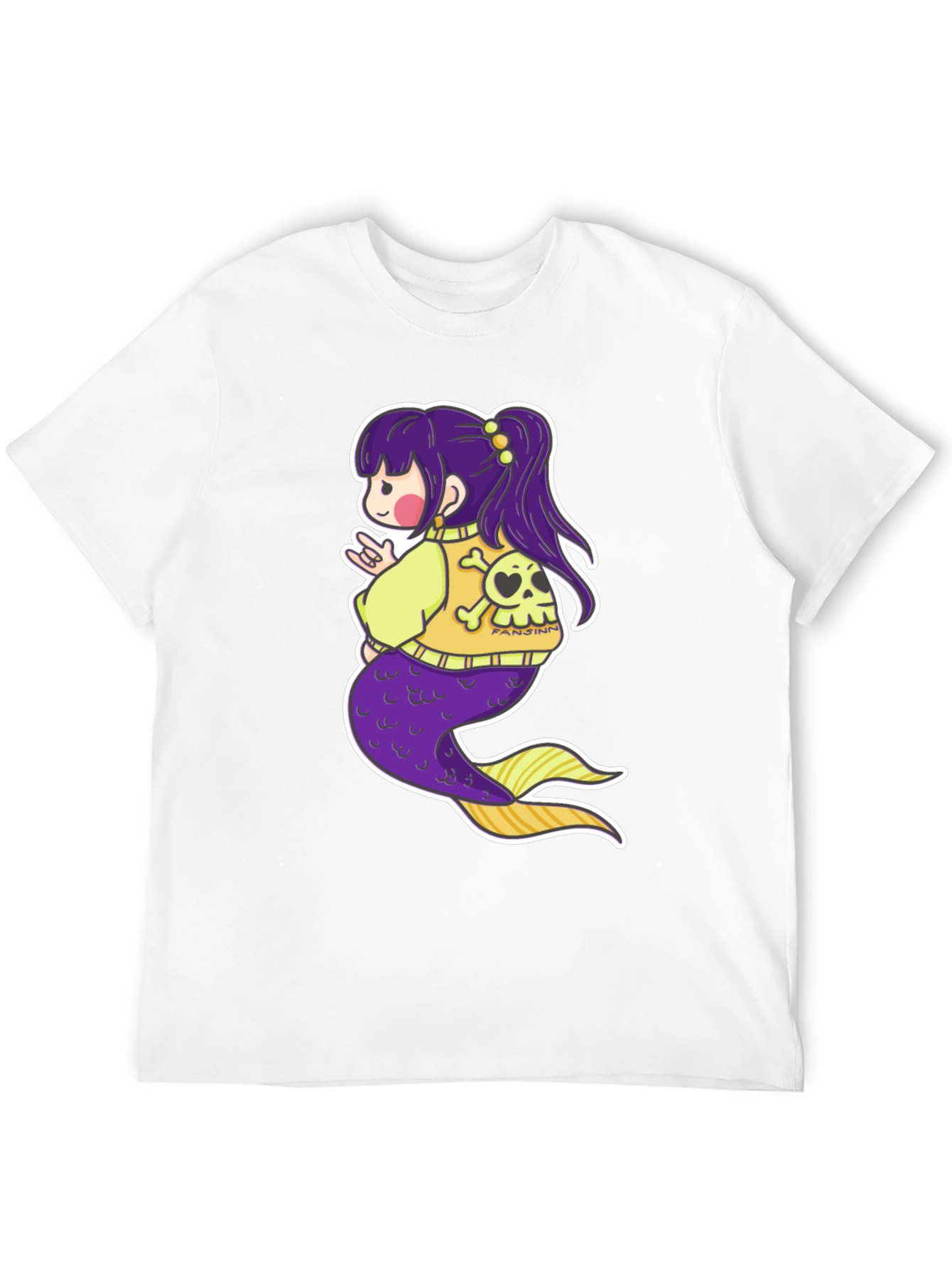 Mermaid Anime Graphic Black T-Shirt