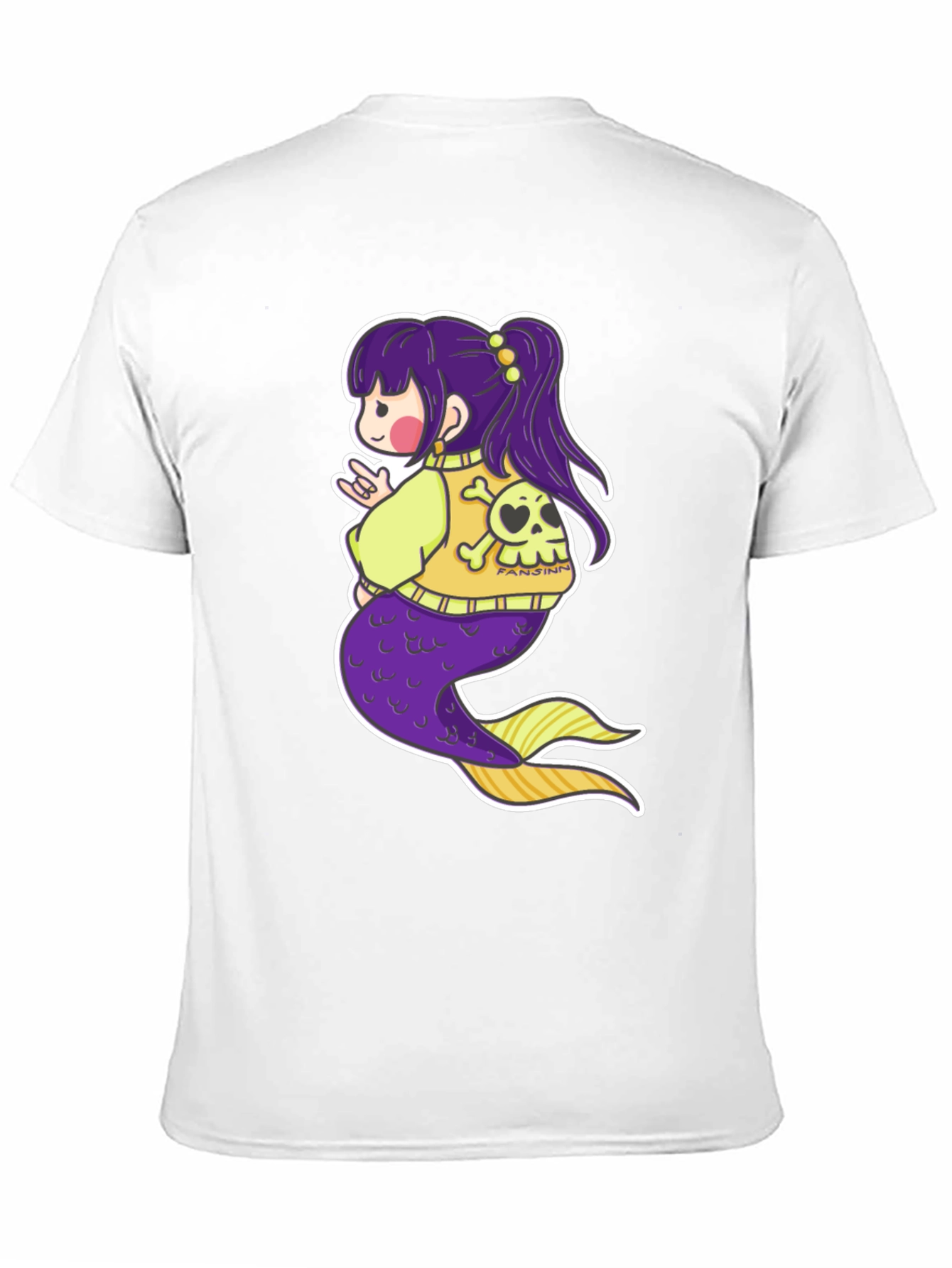 Mermaid Anime Graphic Black T-Shirt