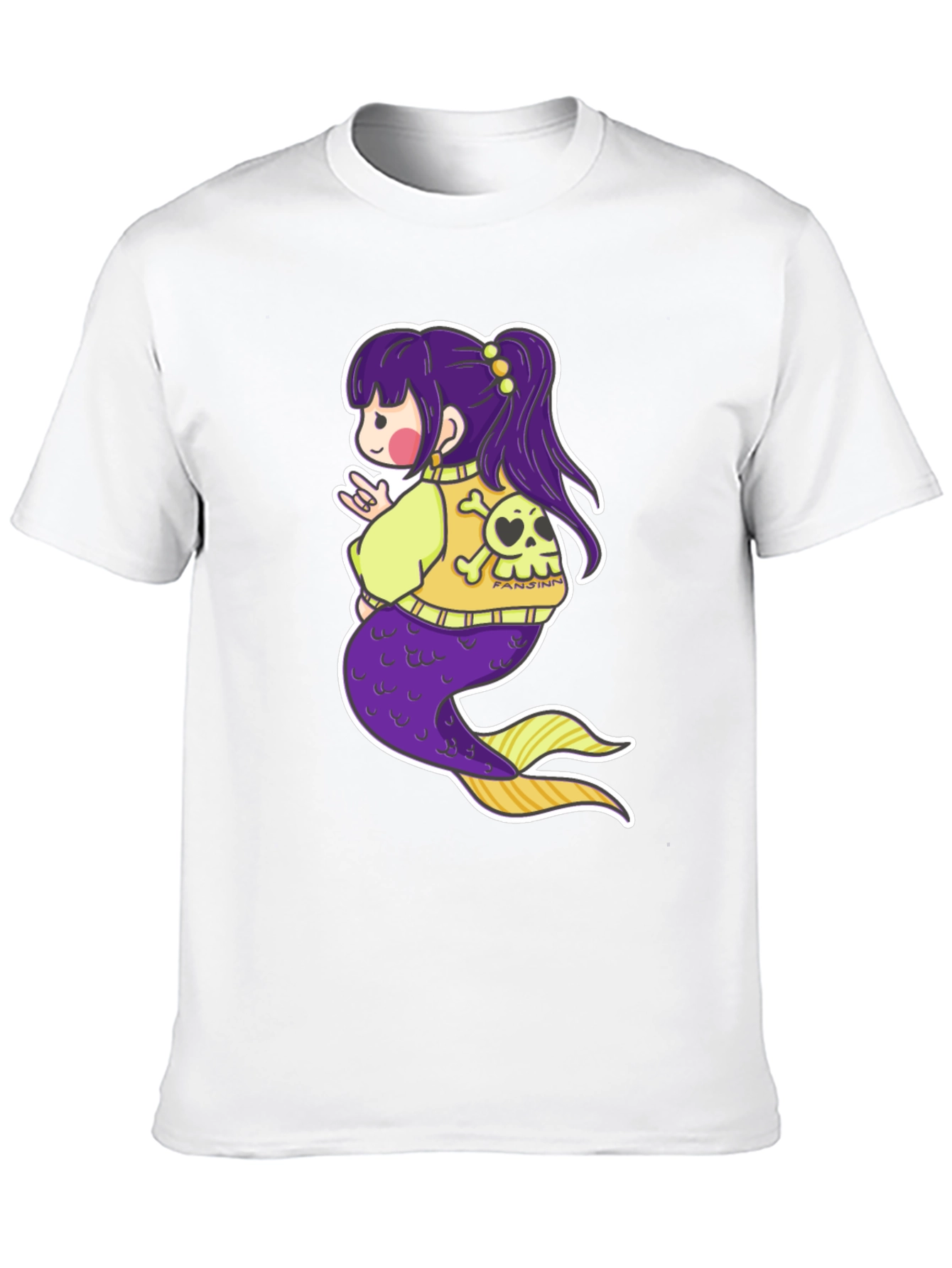 Mermaid Anime Graphic Black T-Shirt