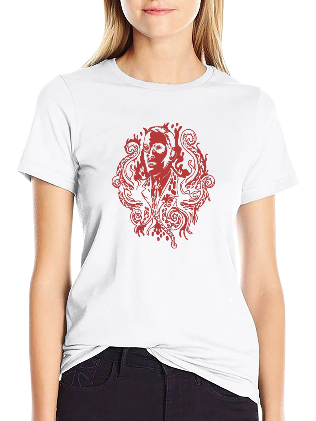 Lovecraftian T-Shirt - Red Octopus Design