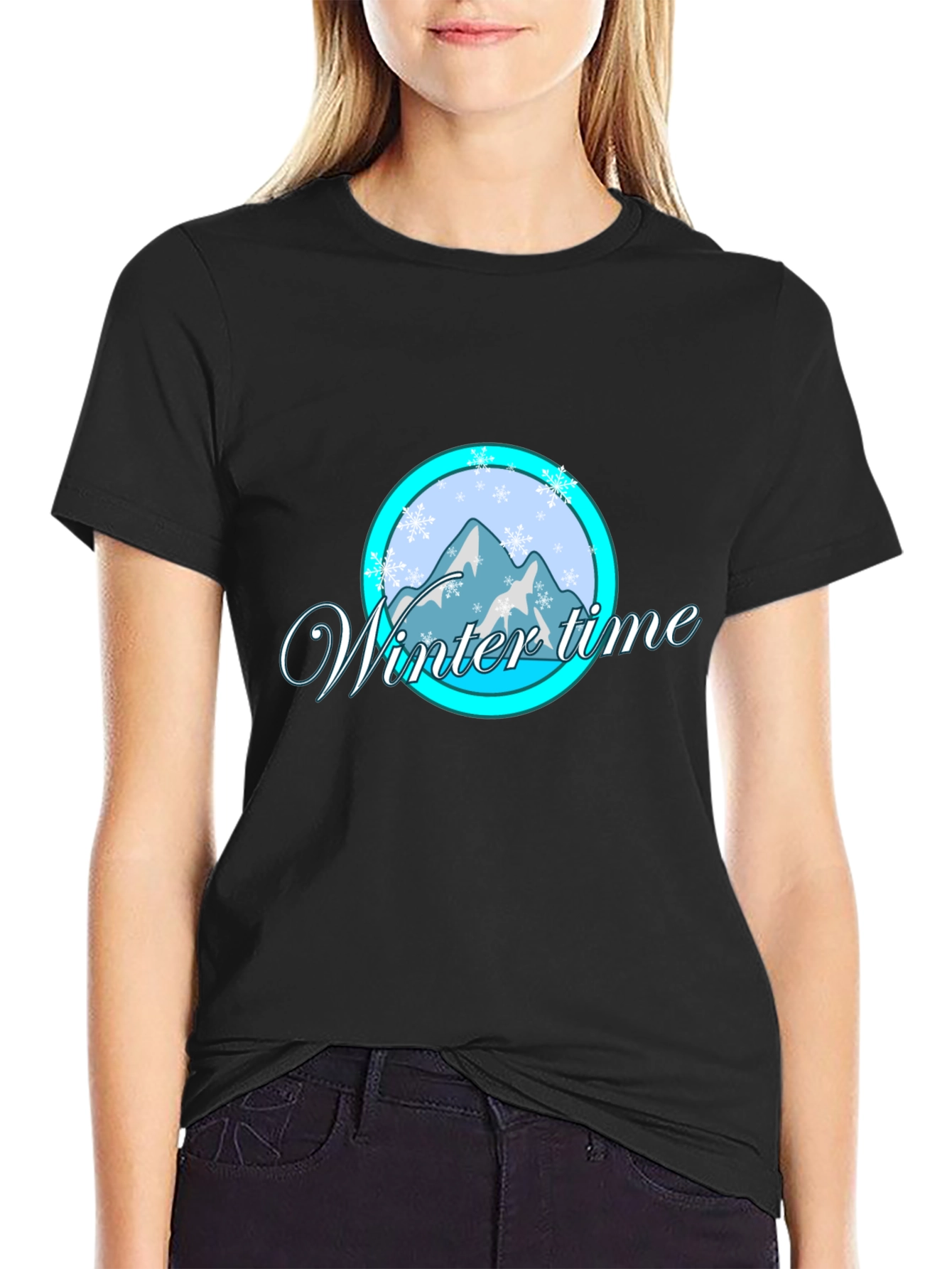 Winter Time Graphic Tee - Black