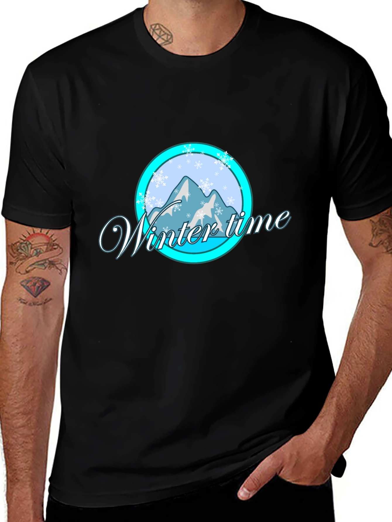Winter Time Graphic Tee - Black