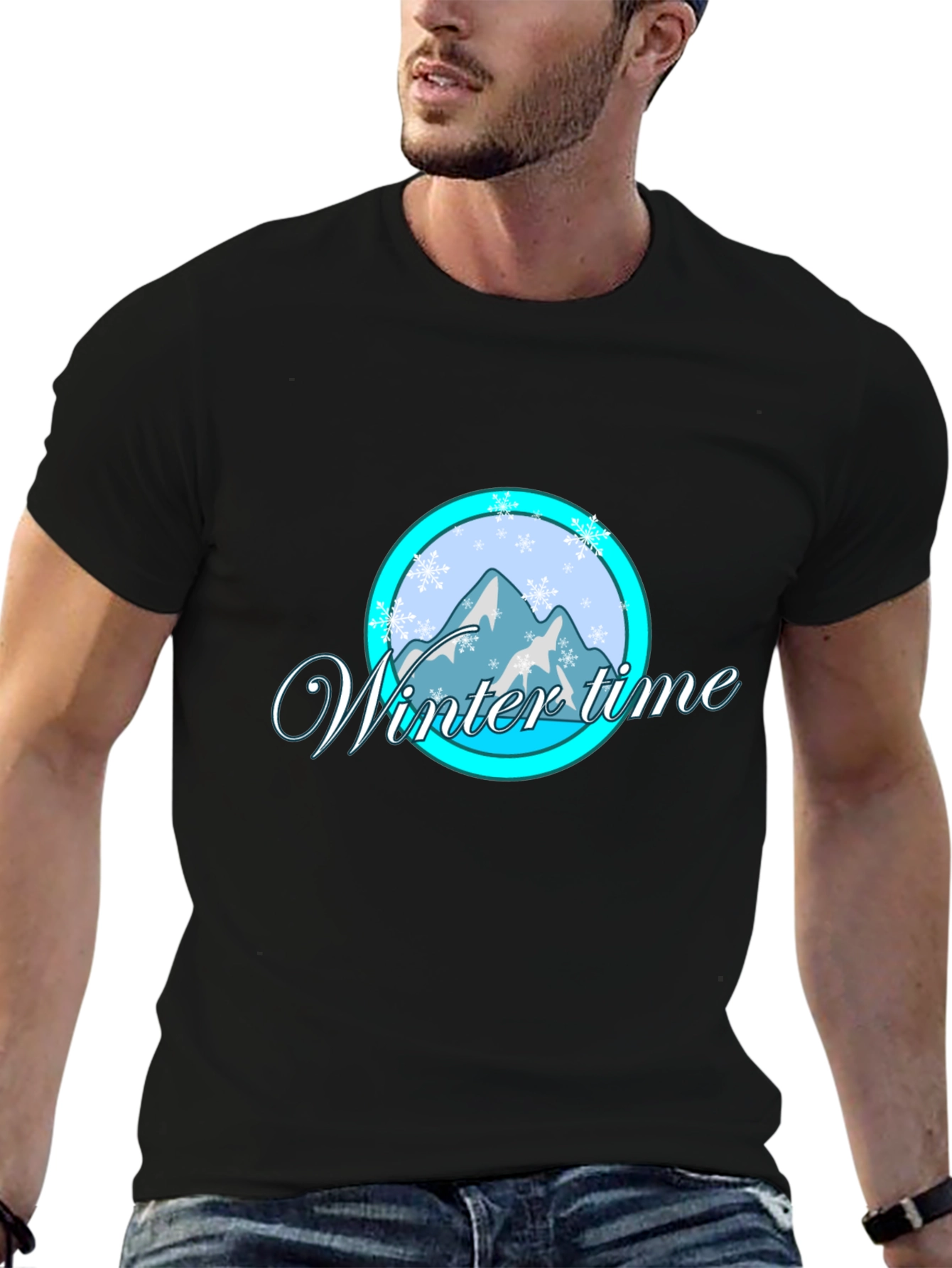 Winter Time Graphic Tee - Black
