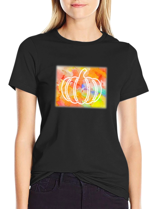 Watercolor Pumpkin T-Shirt - Fun Fall Apparel