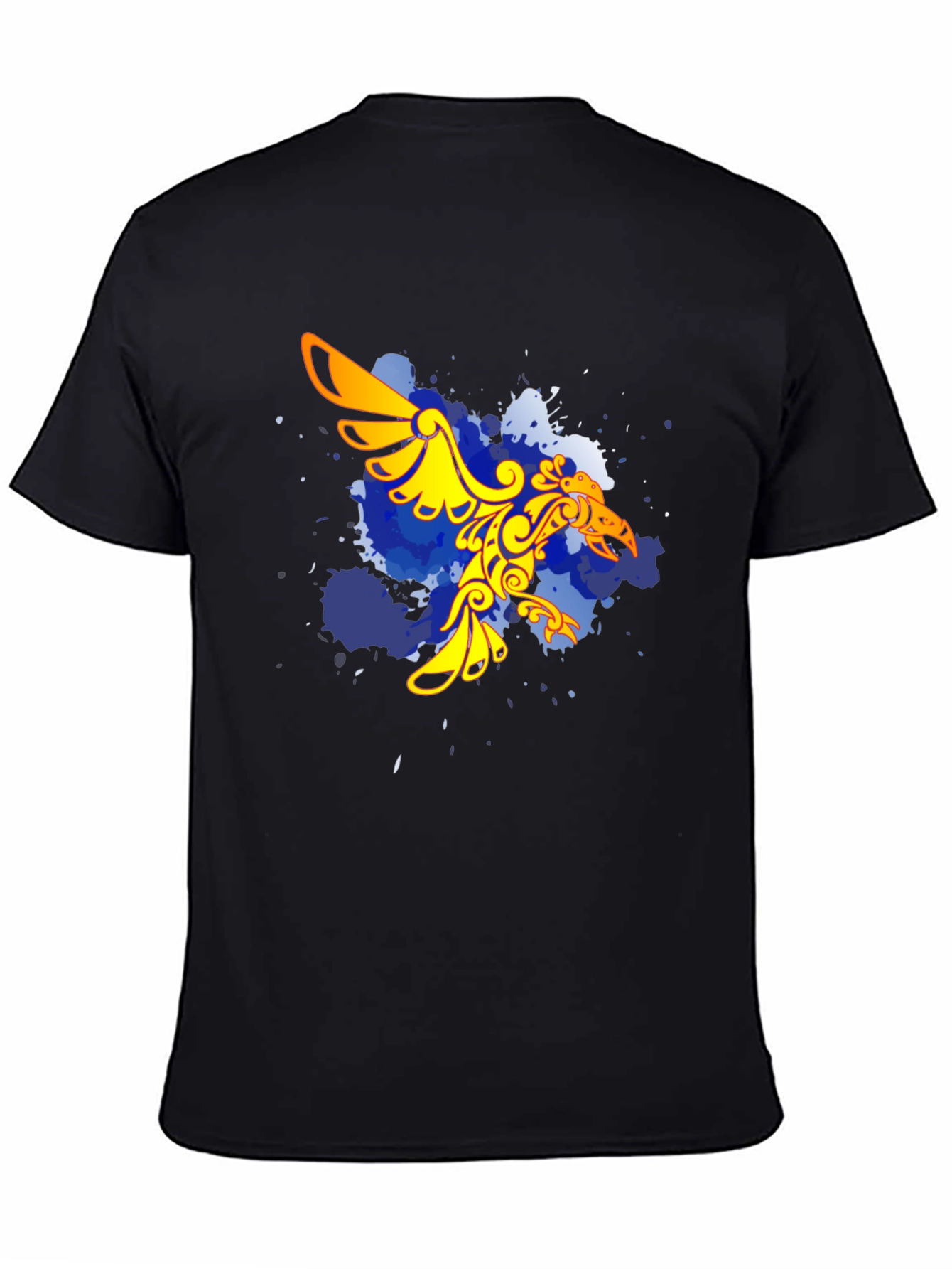 Stylish Black T-Shirt with Unique Bird Design