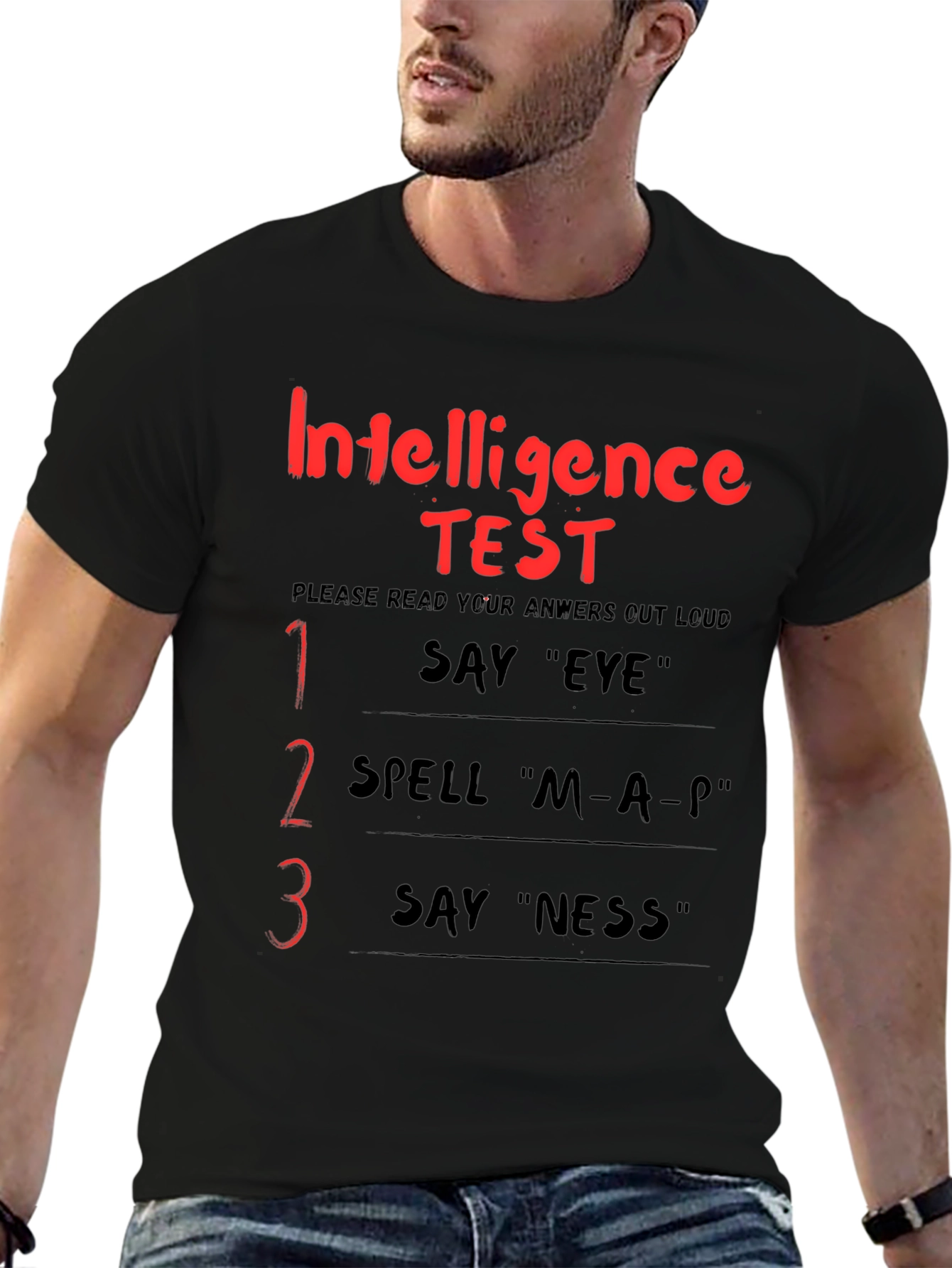 Intelligence Test Funny Adult Humor Graphic T-Shirt
