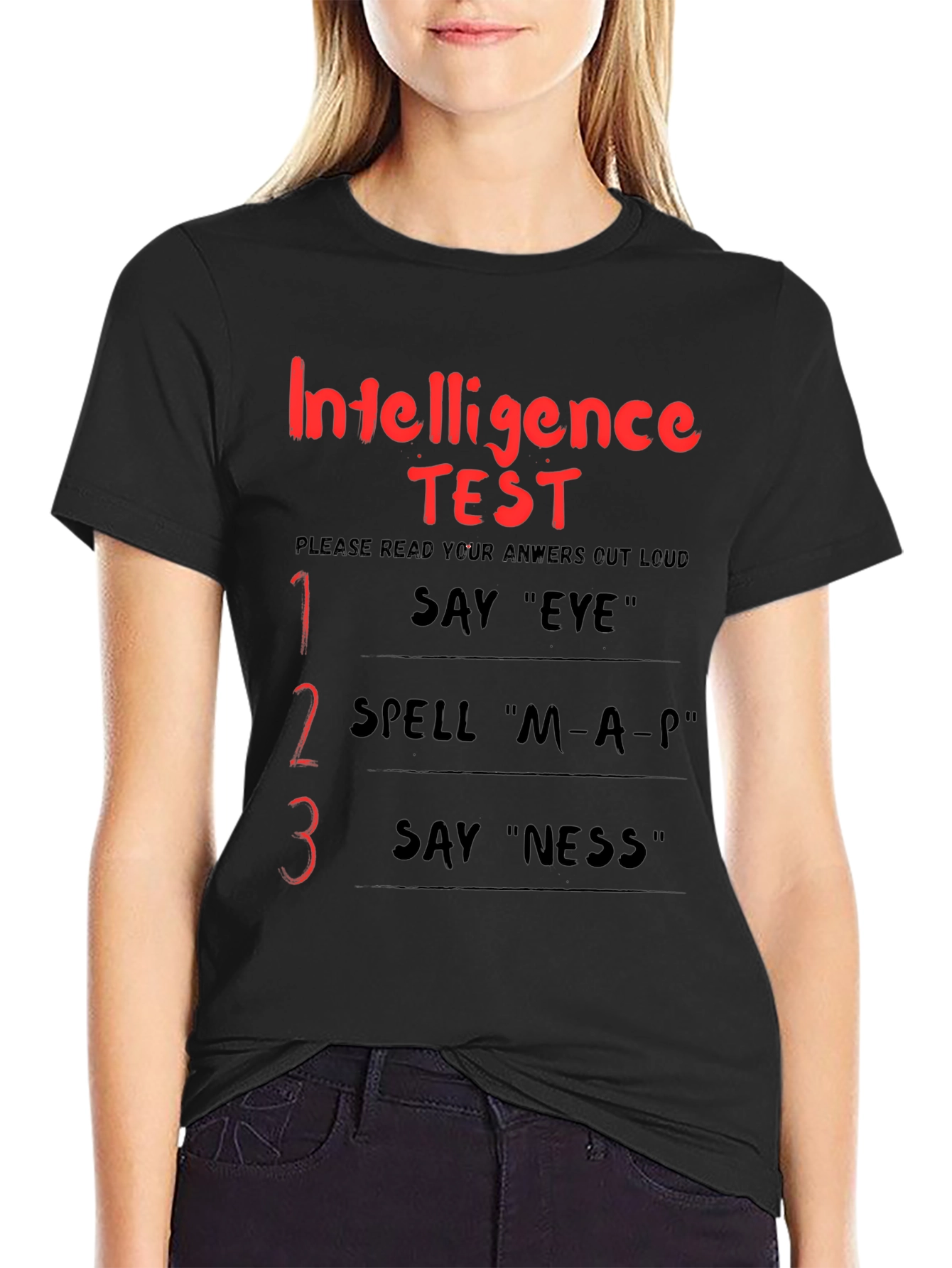 Intelligence Test Funny Adult Humor Graphic T-Shirt