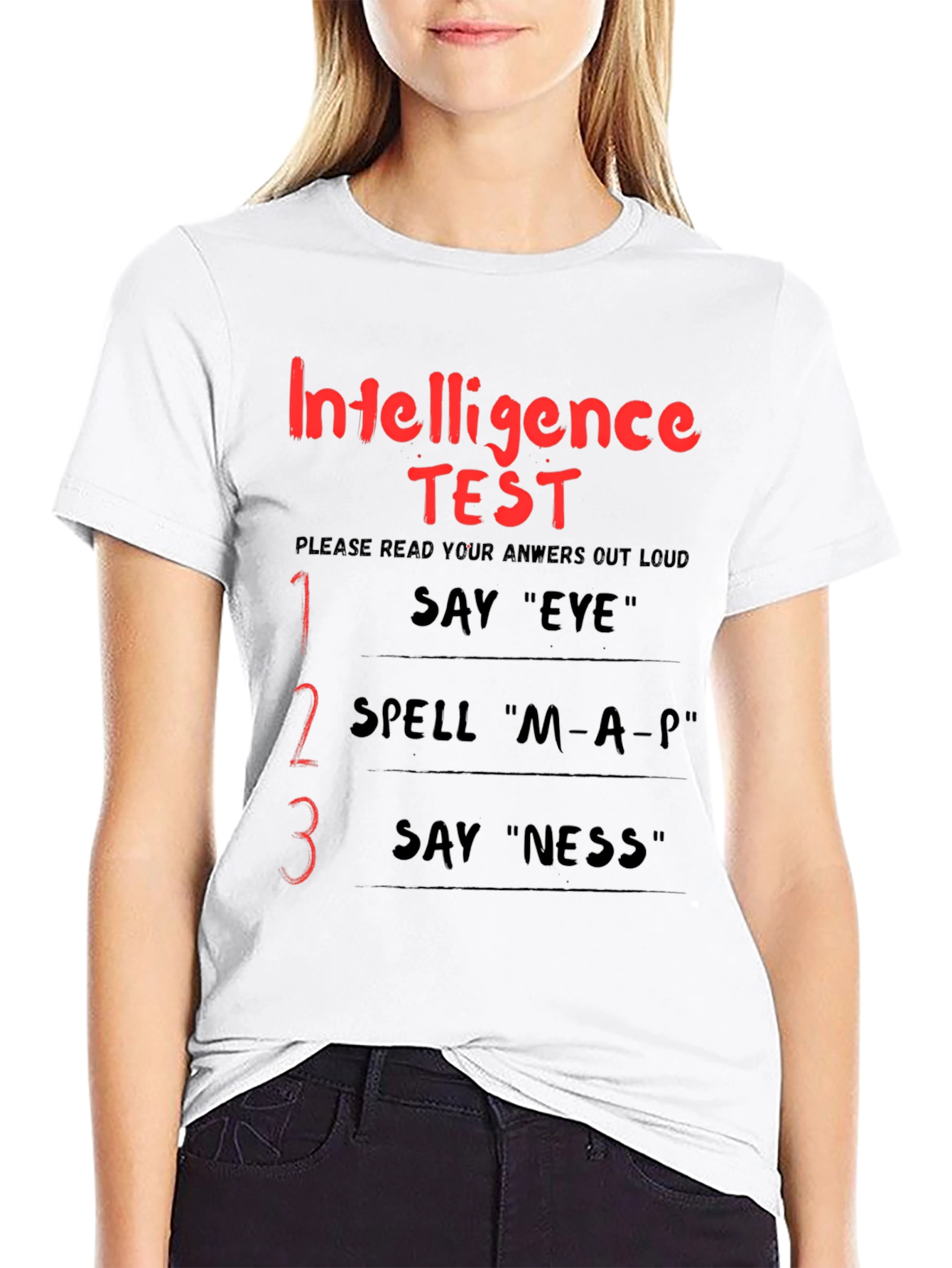 Intelligence Test Funny Adult Humor Graphic T-Shirt