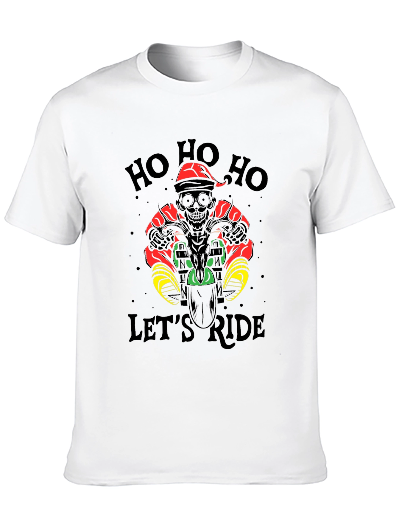 Ho Ho Ho Lets Ride Black T-Shirt
