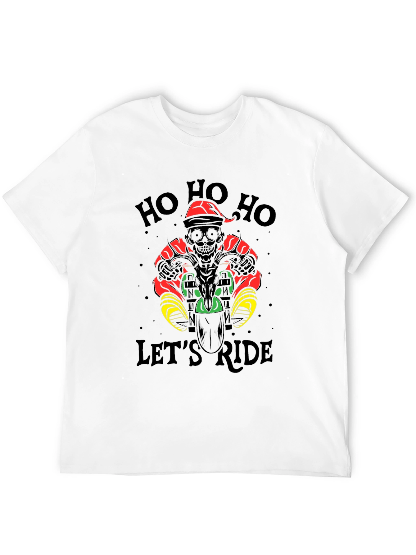 Ho Ho Ho Lets Ride Black T-Shirt