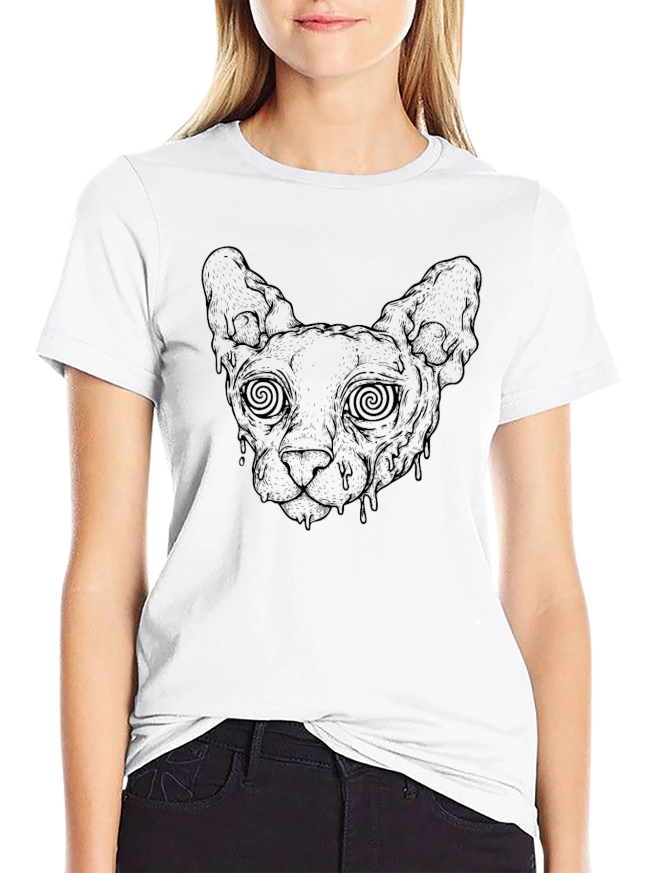 Psychedelic Sphynx Cat T-Shirt - Black